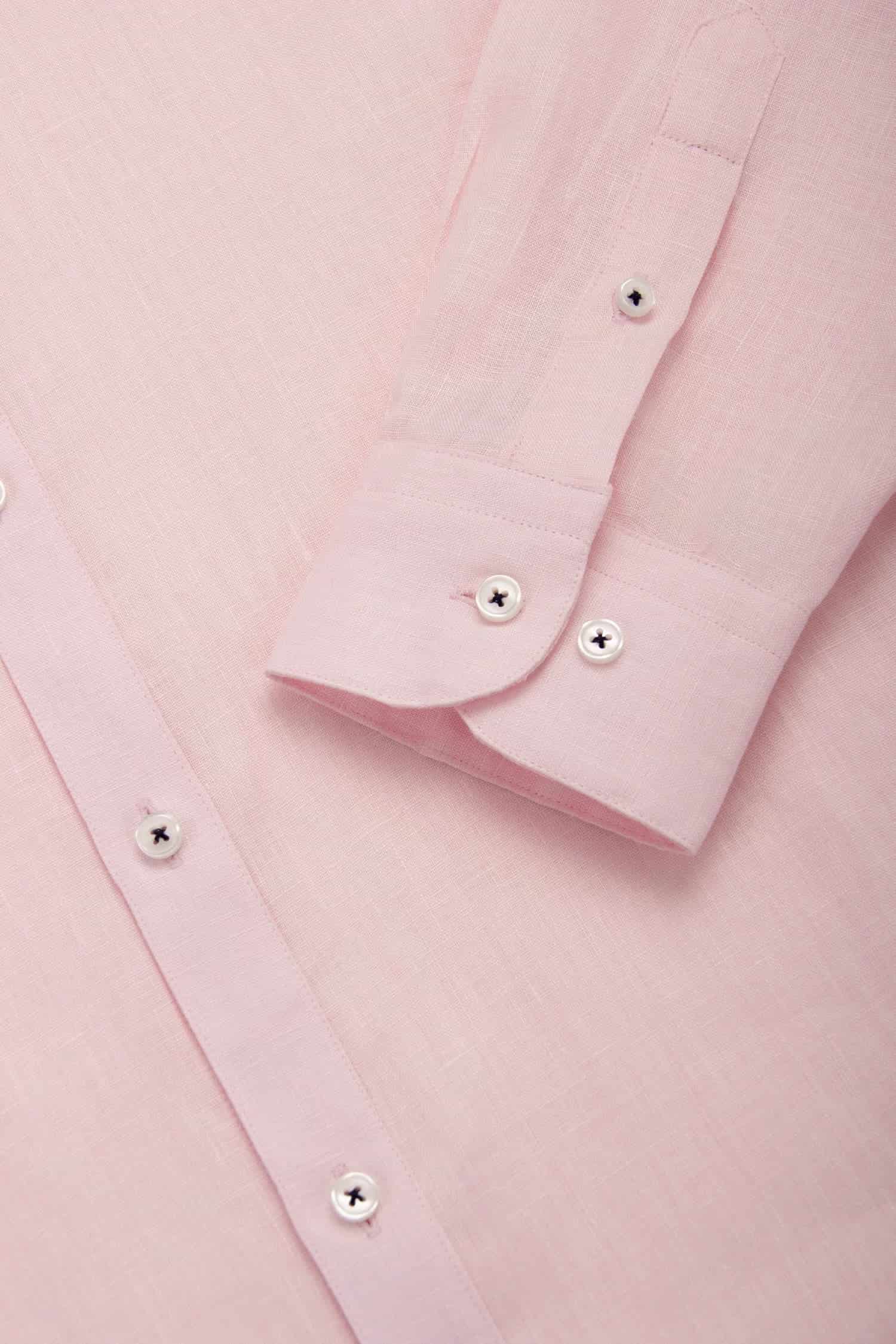 Camisa Cuello Mao Lino Rosa Bebé - miniatura 3