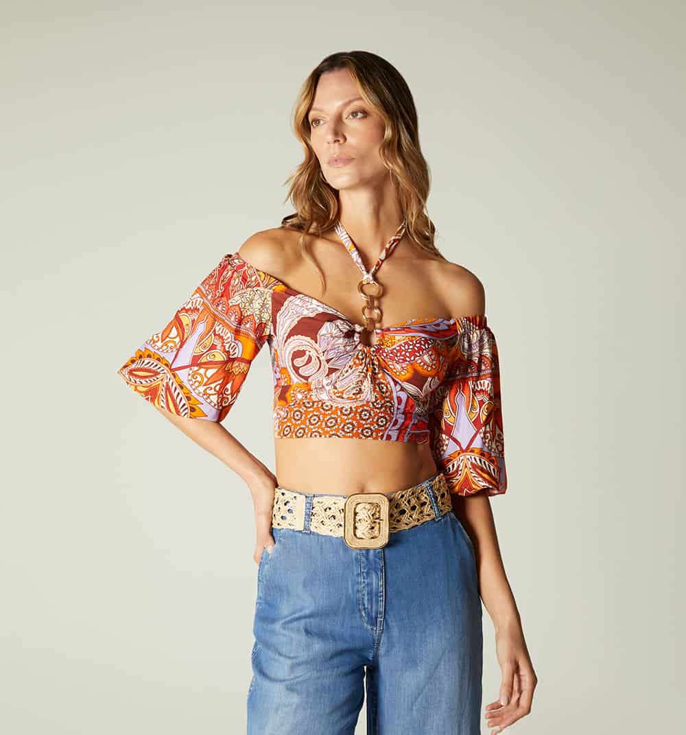 Blusa escote bandeja manga 3/4 - miniatura 1
