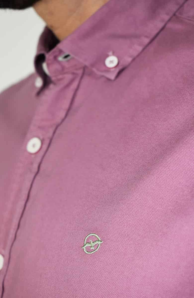 Camisa manga larga Oxford Violeta para Hombre - miniatura 2