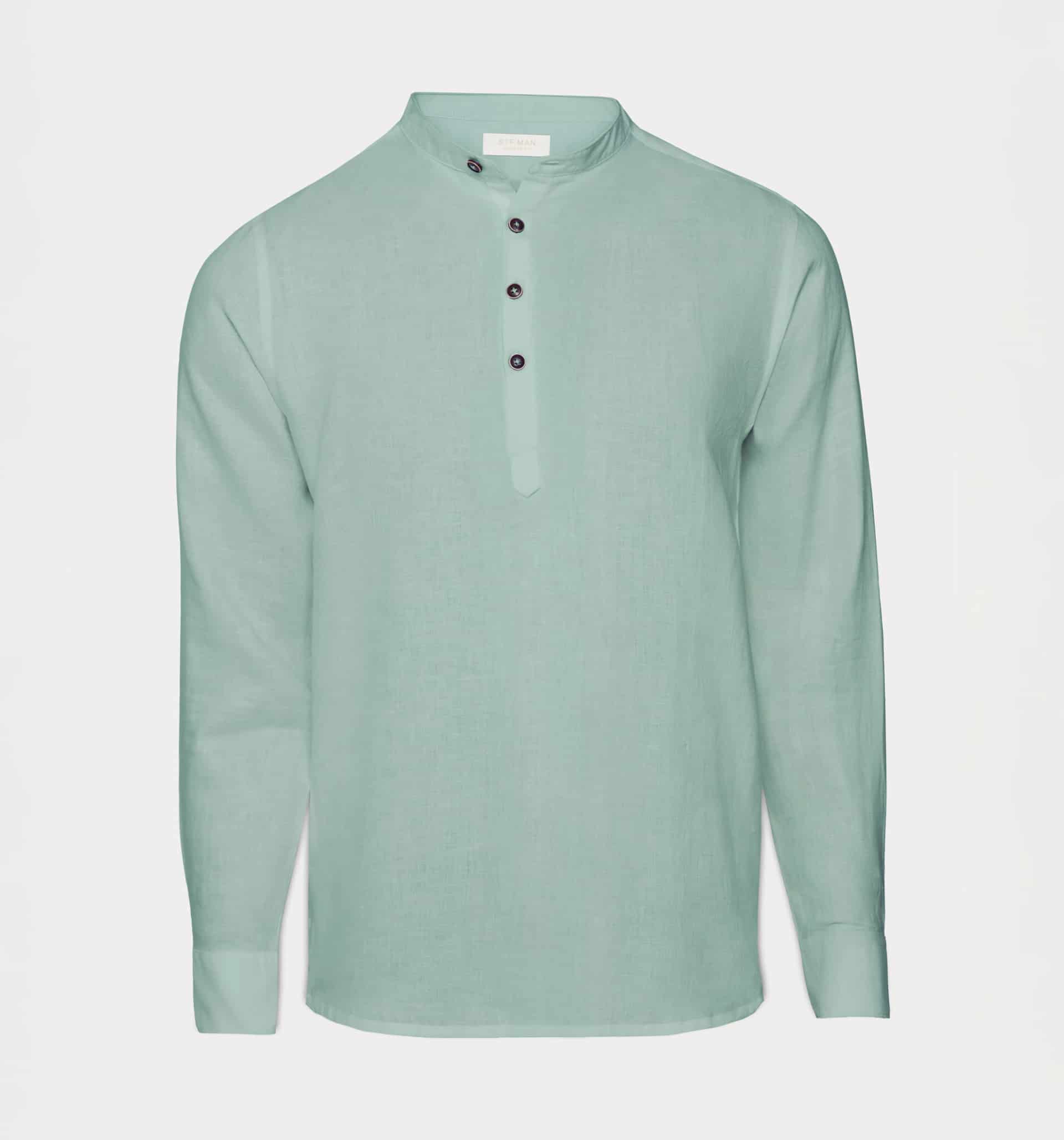 Camisa lino para hombre cuello nerú - miniatura 15