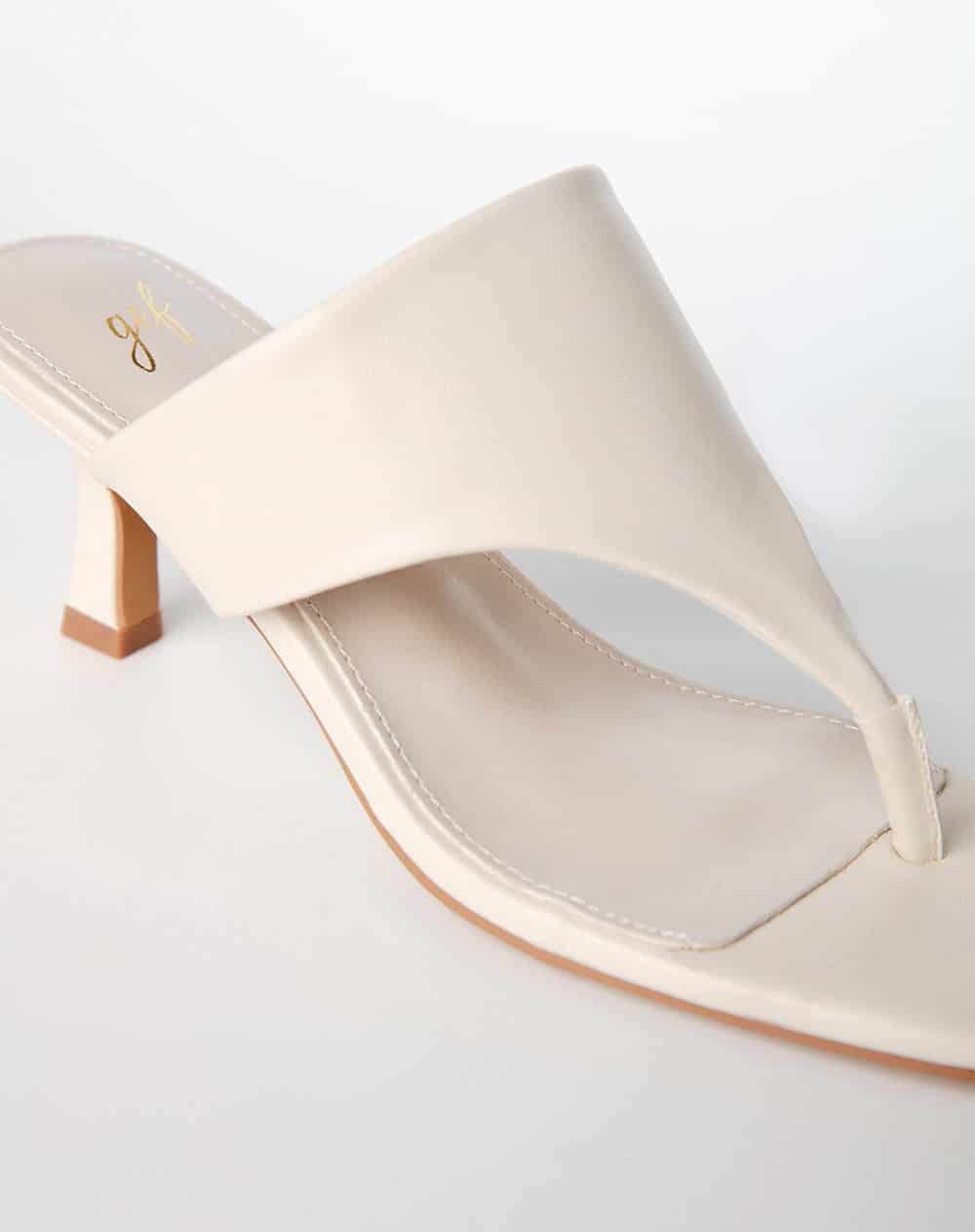 Sandalias de tacón mule crudo mujer - miniatura 3