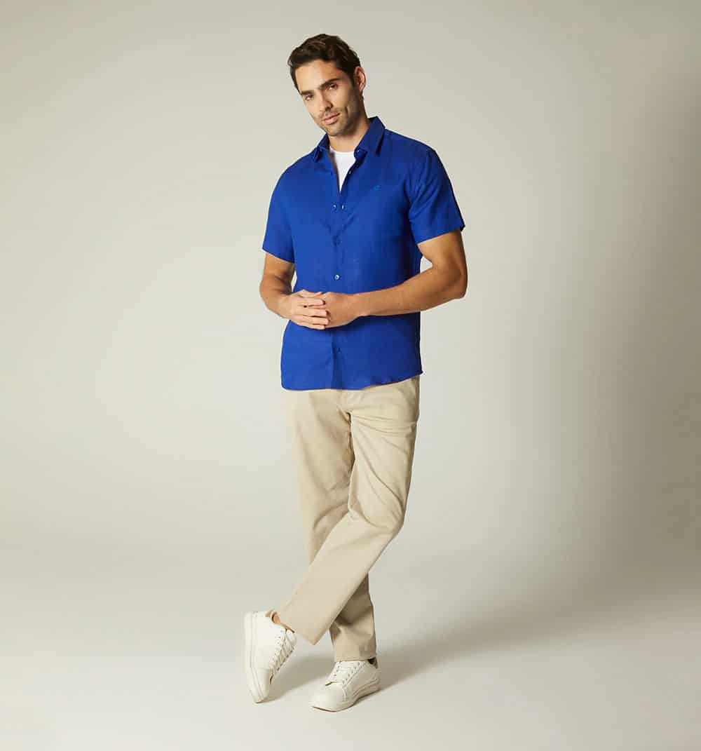 Camisa  para  hombre  en lino  manga cor - miniatura 15