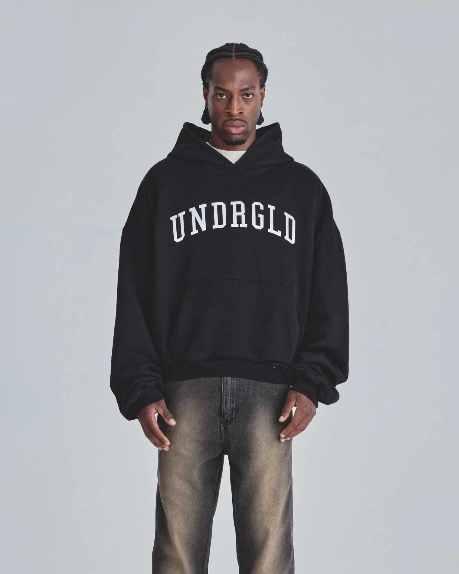 Hoodie Line Varsity UNDRGLD Boxy Fit Black - miniatura 2