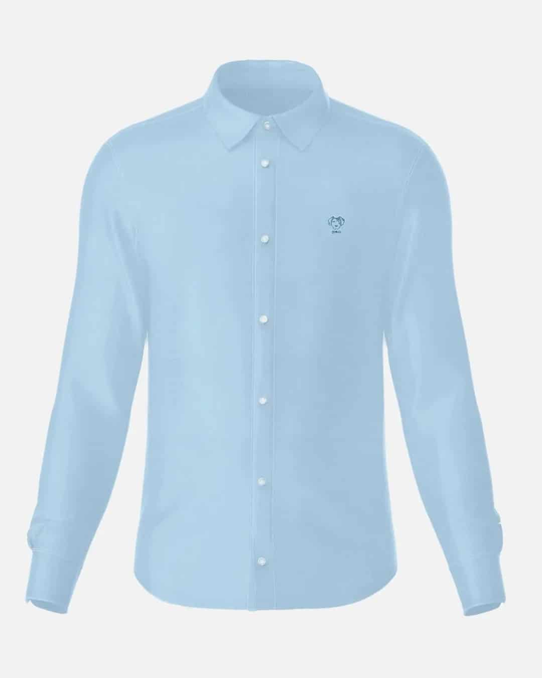 Camisa Performance Antiarrugas Azul Claro - miniatura 9