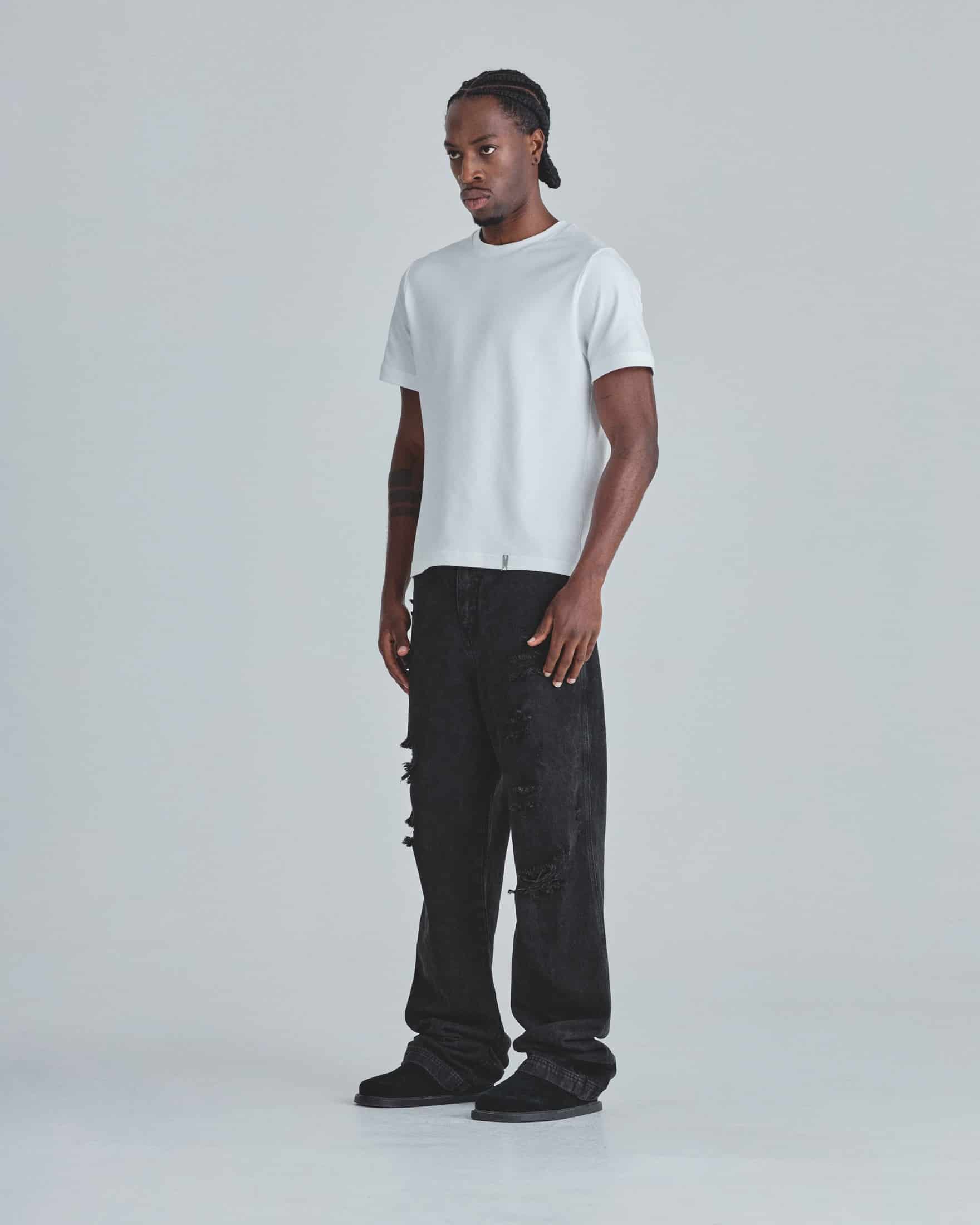 Line Basic Slim Fit Ripped Jeans Washed Black - miniatura 5