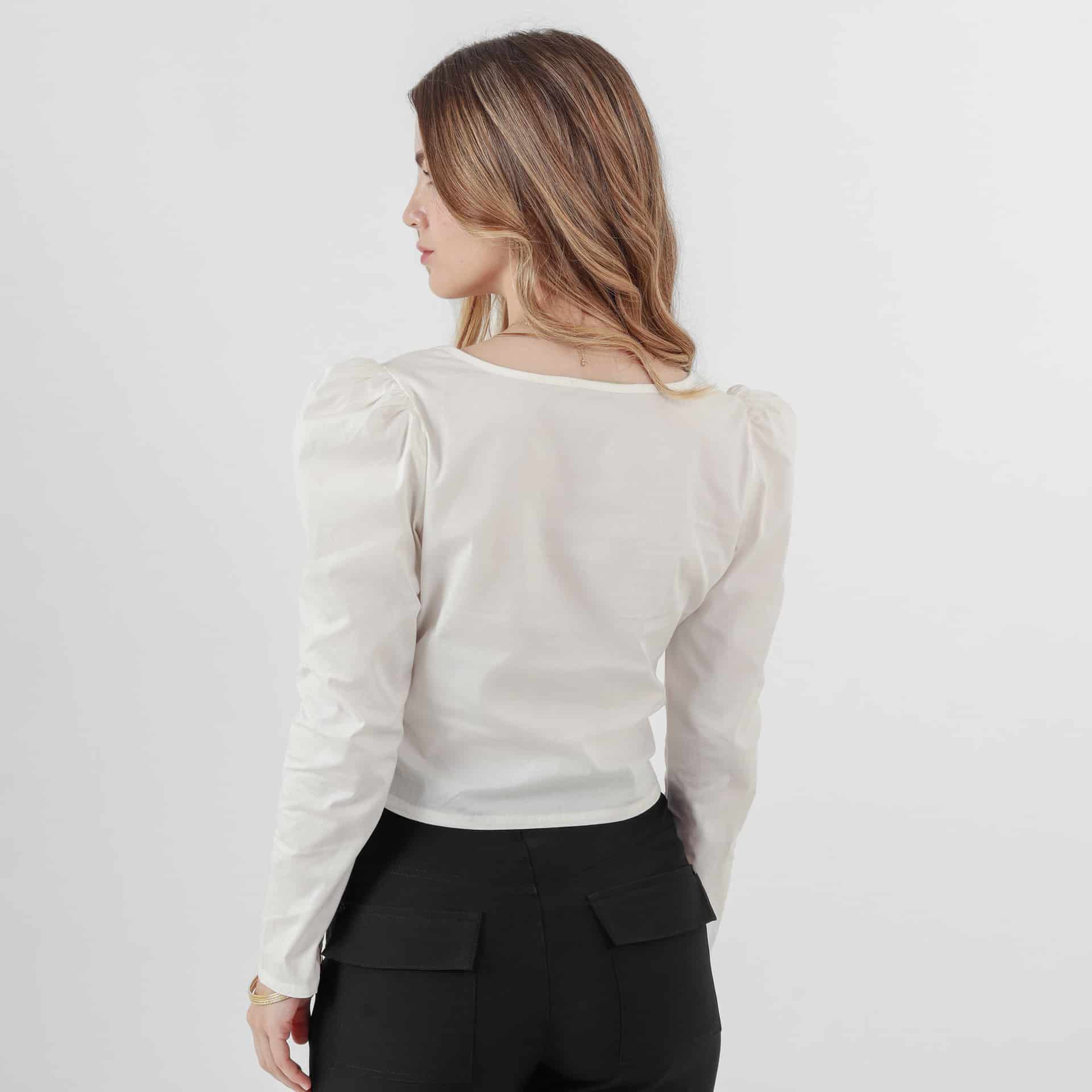 Blusa Cuello V Manga Larga - miniatura 4