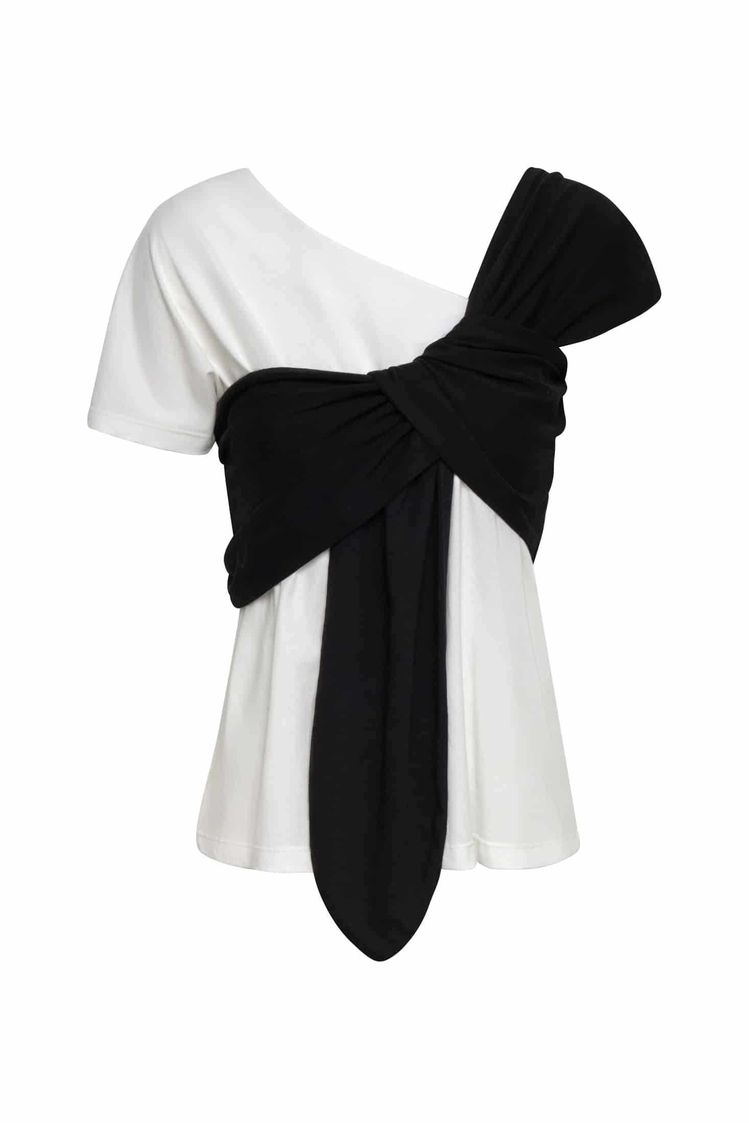 T-SHIRT BOW BLACK AND WHITE - miniatura 1