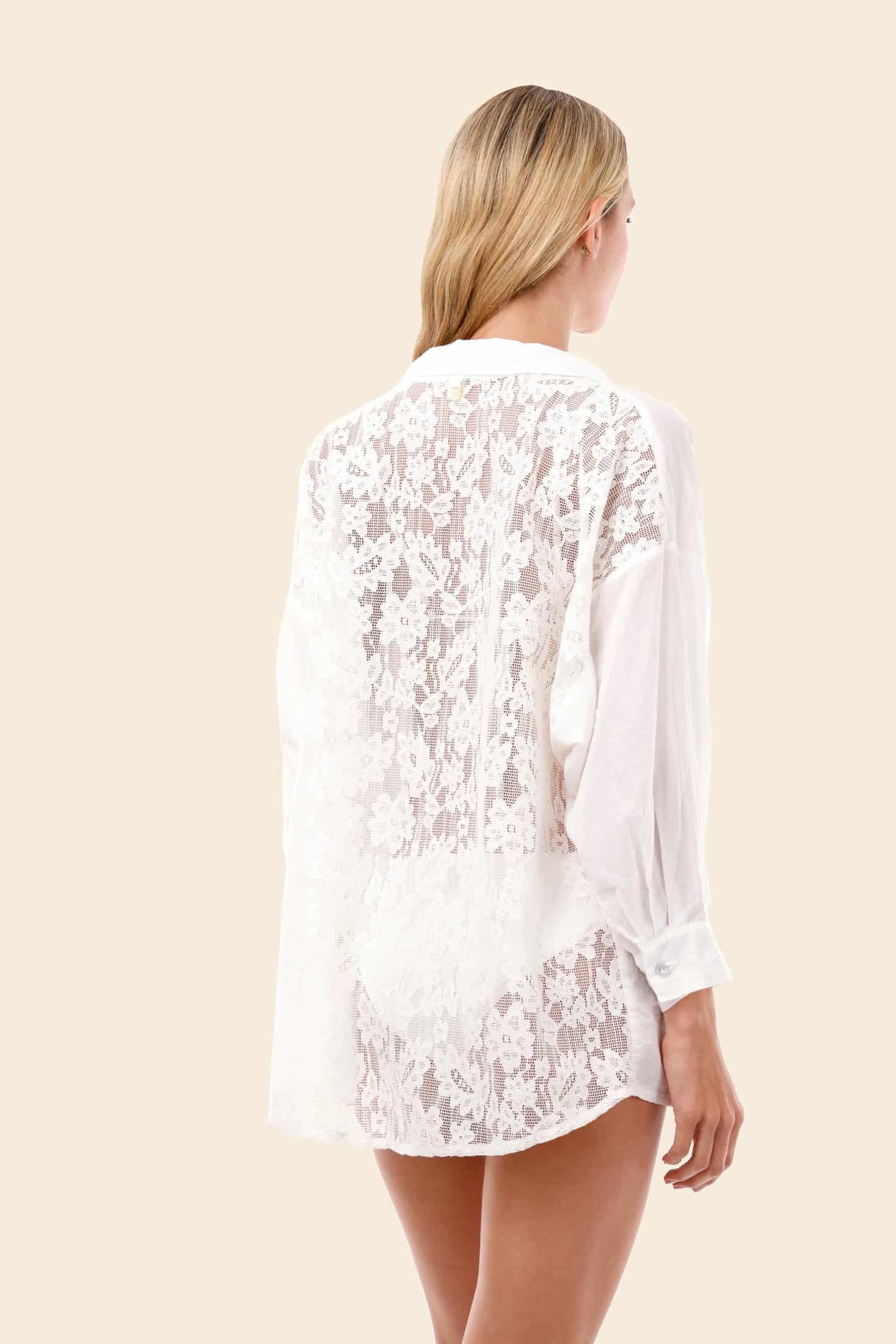 White Vera Lace Shirt - miniatura 2