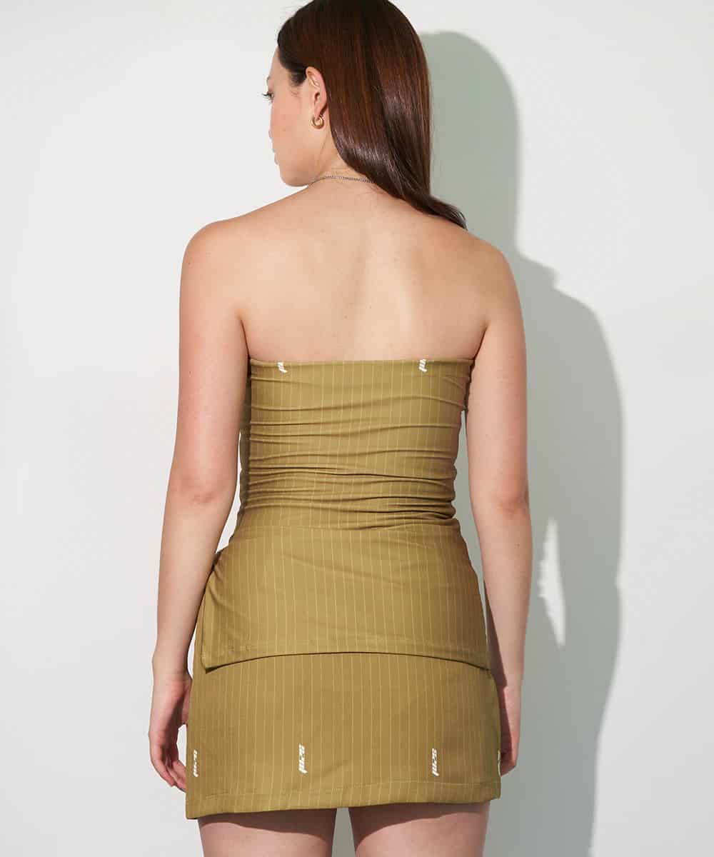 Strapless Top In Green Pinstripe - miniatura 4