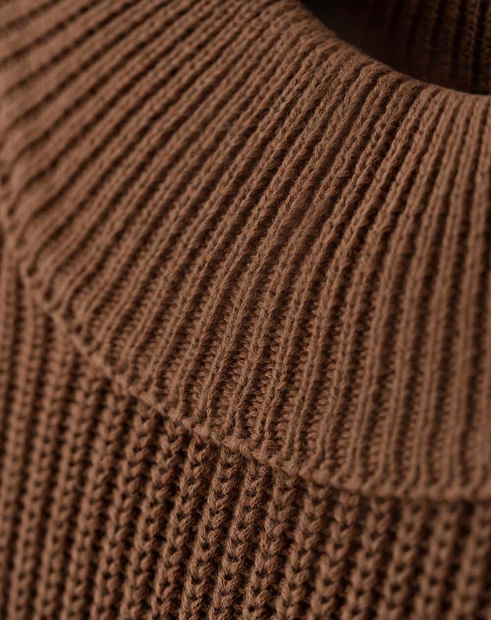 Suéter regular tejido algodón caramelo mujer - miniatura 9