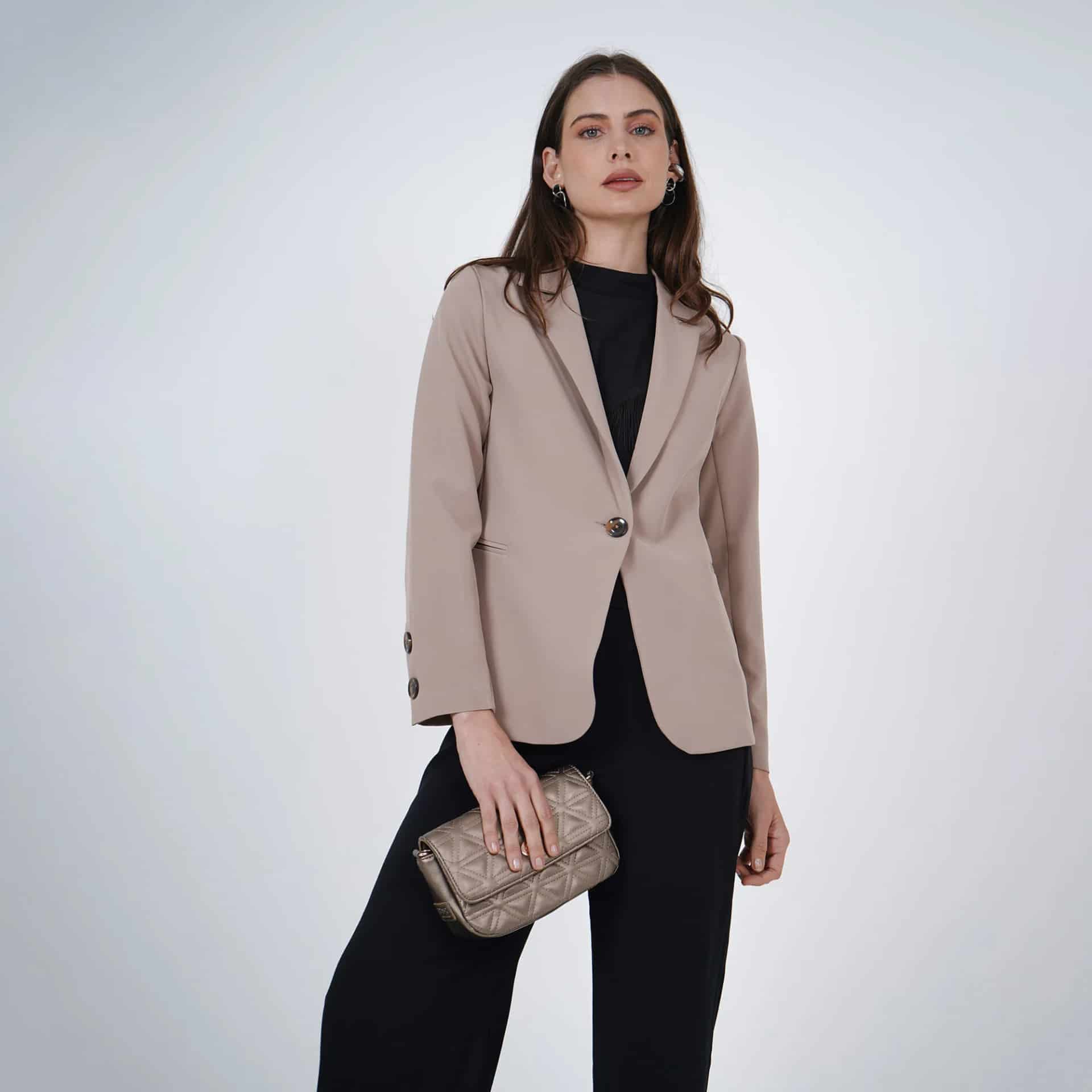 Chaqueta blazer básico con solapa y botones - miniatura 21