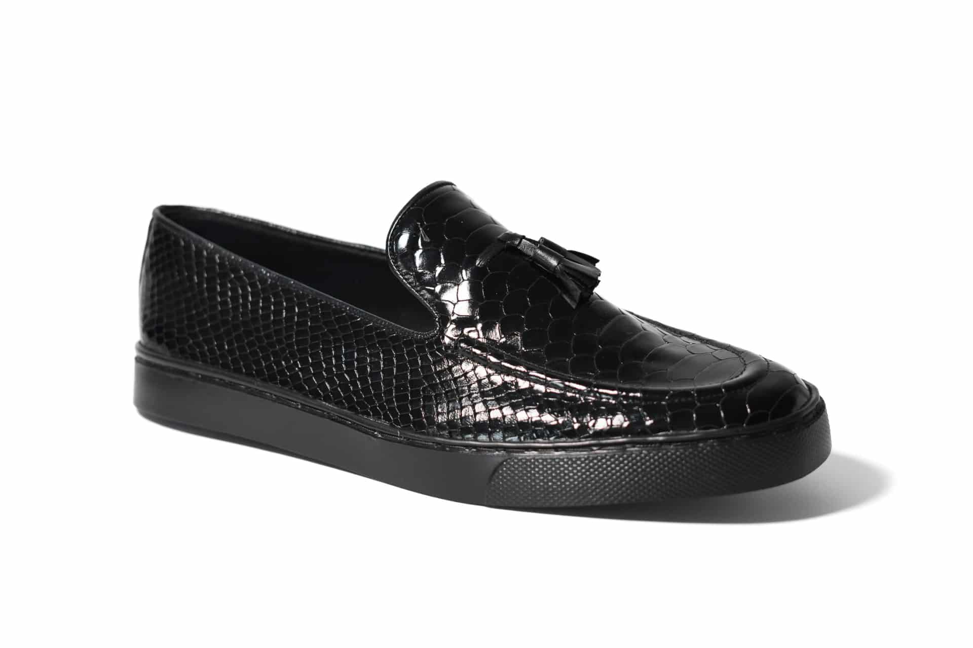 Loafers Python negro tennis - miniatura 1