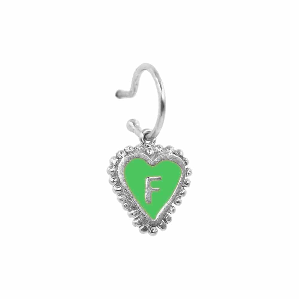 PreOrder Baby Hoops 9mm Letra Heart Plata - miniatura 13
