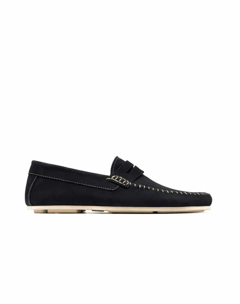 Mocasín Casual De Diseño Atemporal Para Hombre En Cuero Colombiano Azul REF NIZA25 - miniatura 1