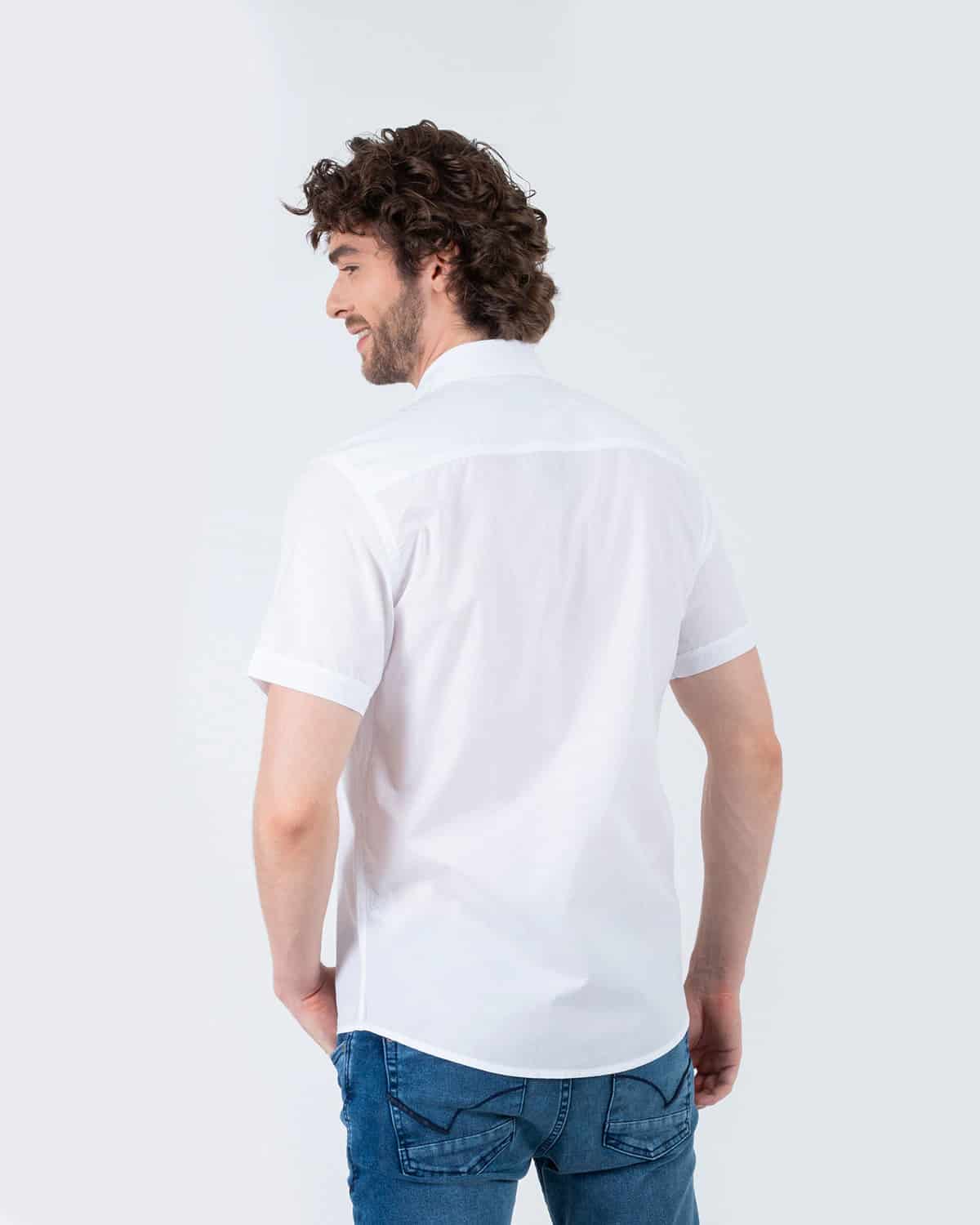Camisa blanca manga corta para hombre - miniatura 75