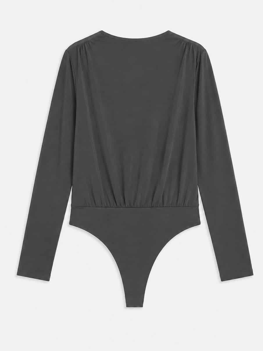 LONG SLEEVE FLOWY BODY - DARK GRAY - miniatura 3