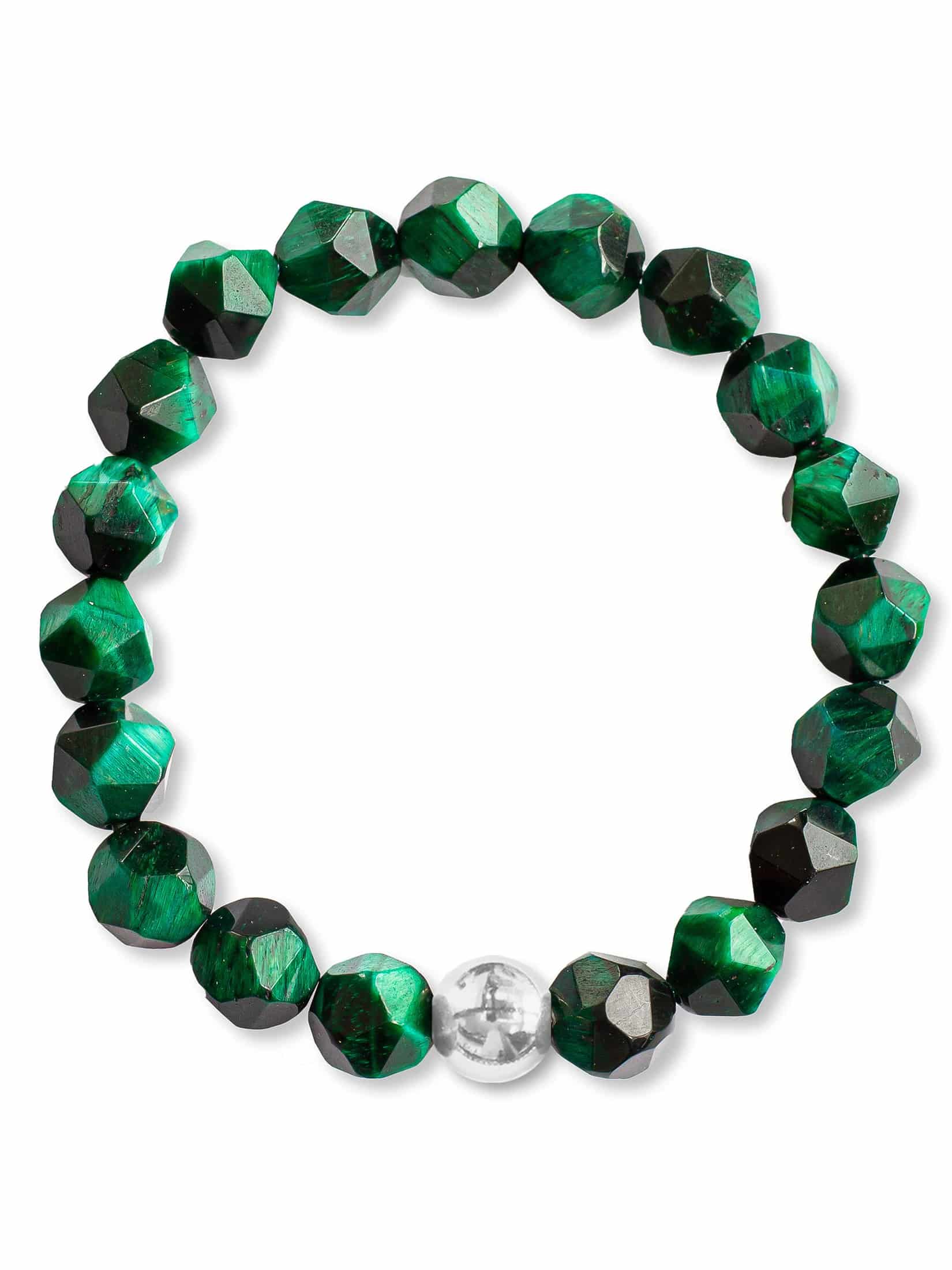 Brazalete Ojo de Tigre Verde Facetado 8mm - miniatura 9