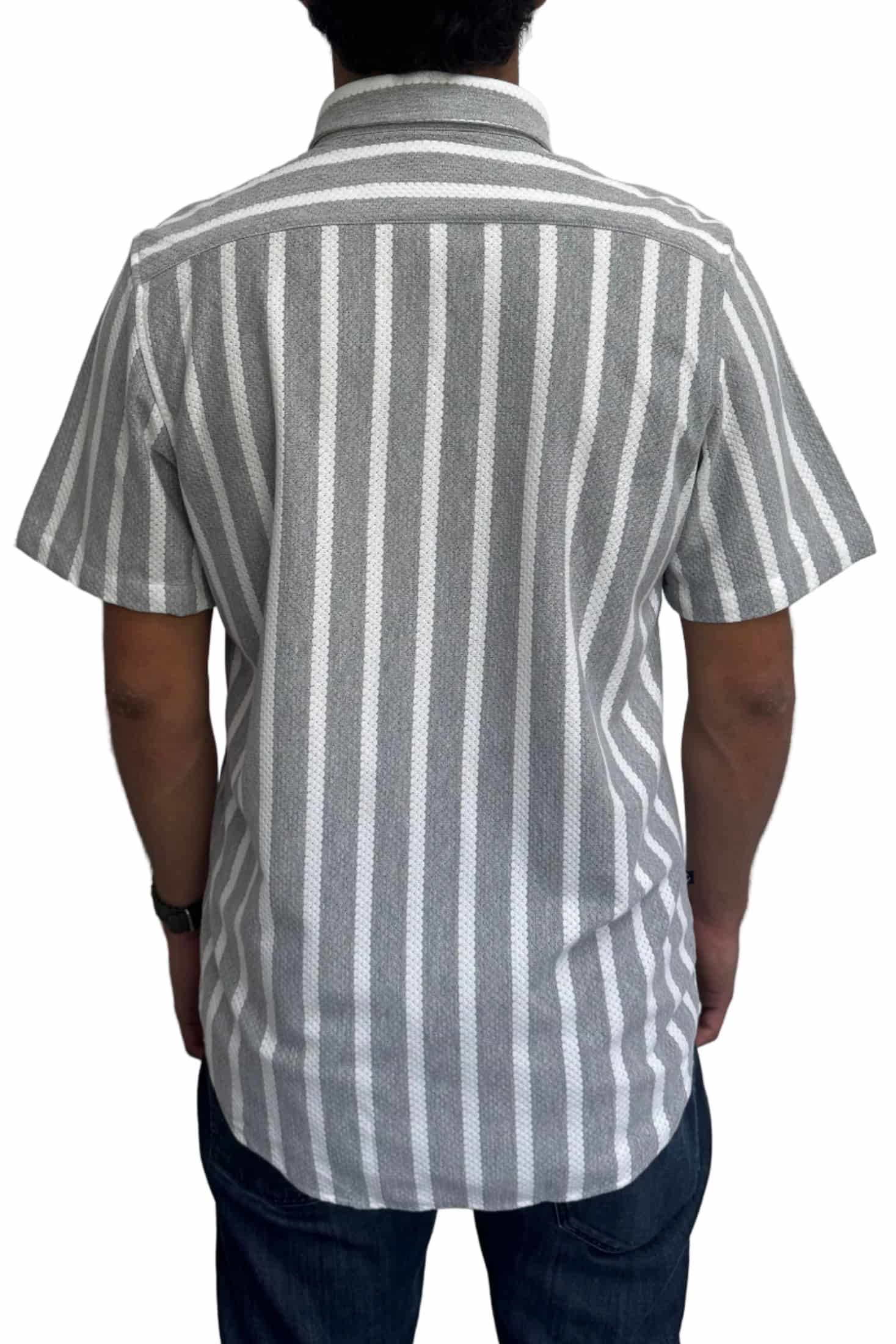 Camisa en texturas Gris Rayas Blancas - miniatura 2