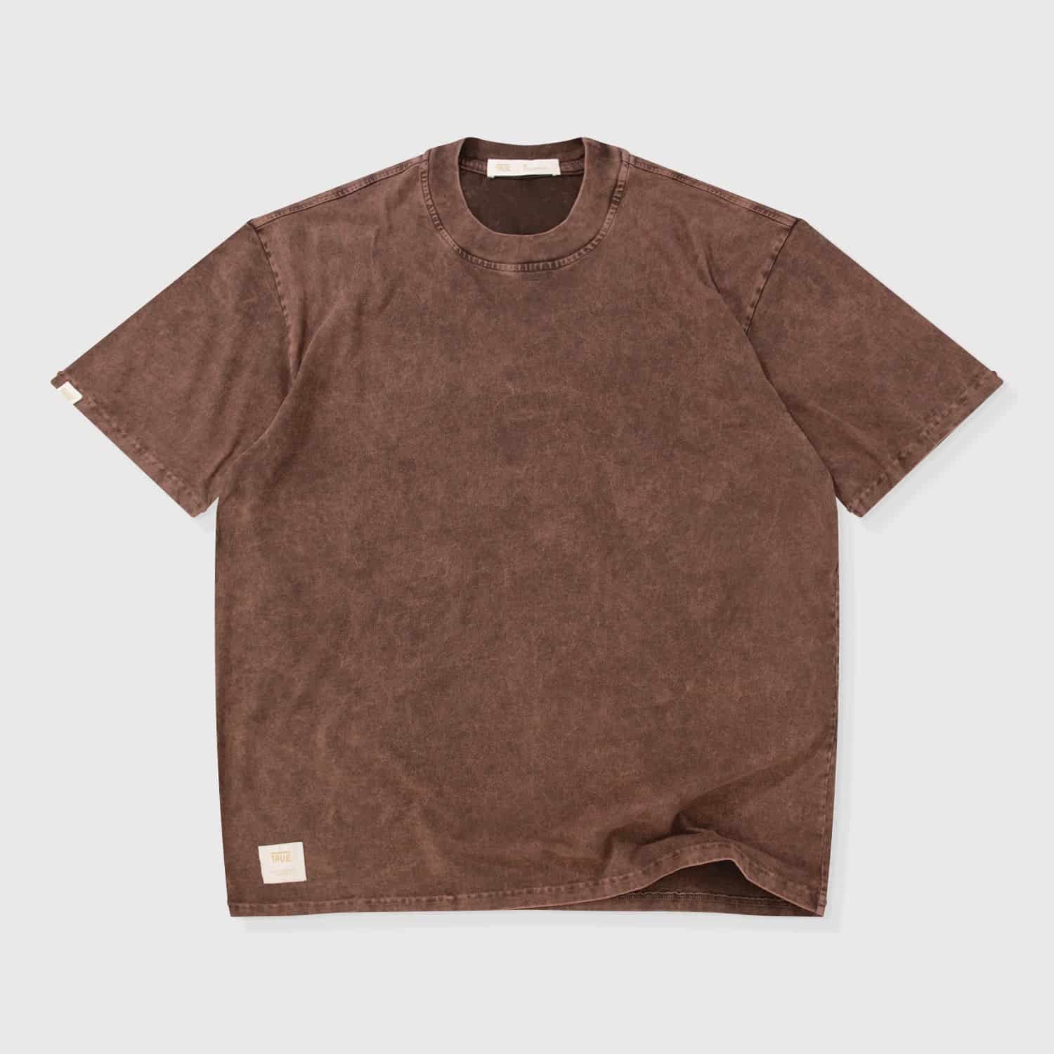 Oversized Washed T- Shirt - Brown - miniatura 1
