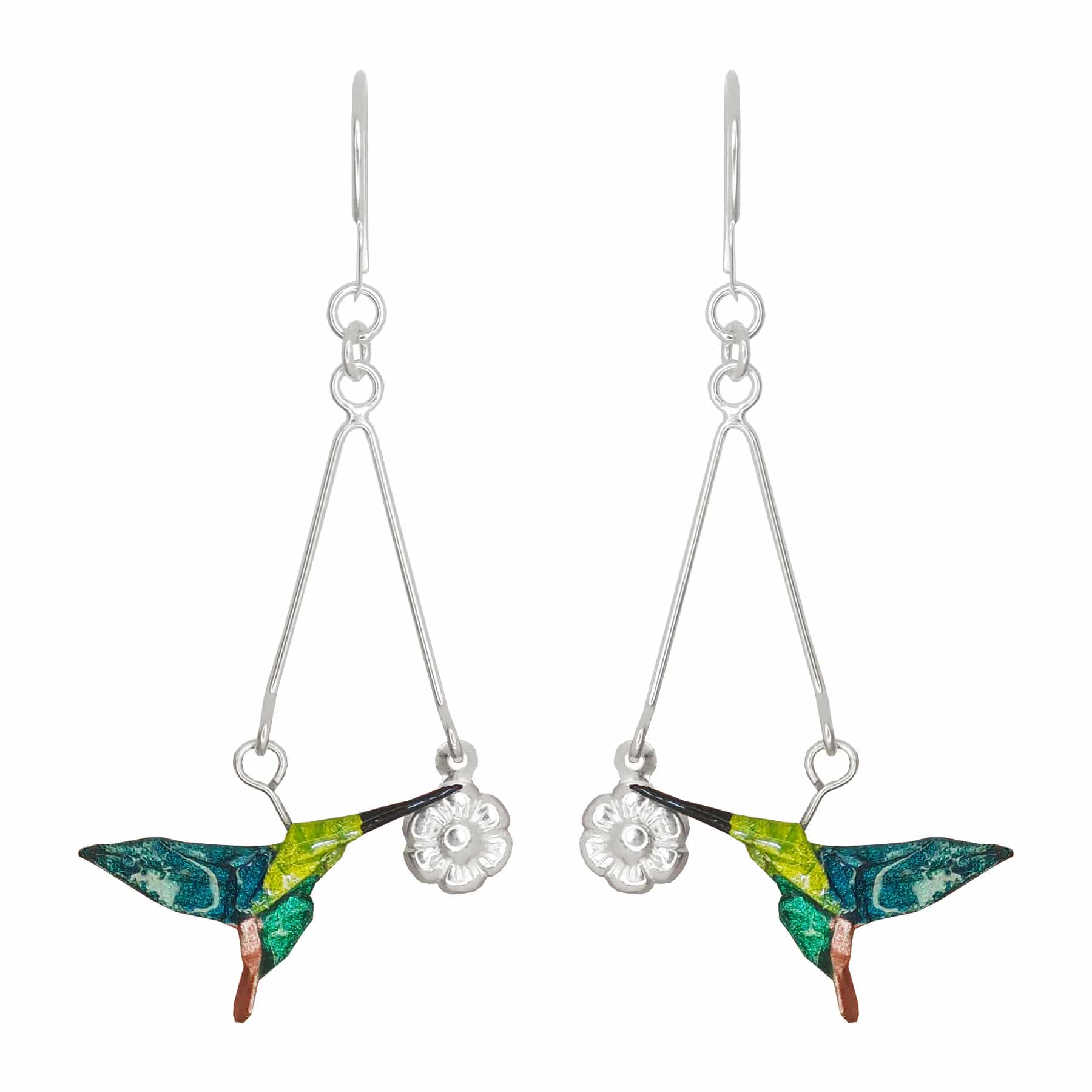 Arete colibrí flor - miniatura 1