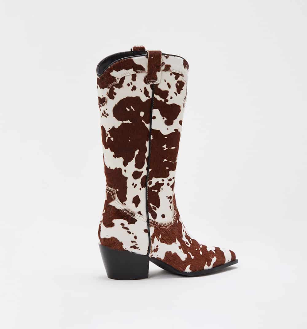 Bota caña alta estampado vaca - miniatura 2