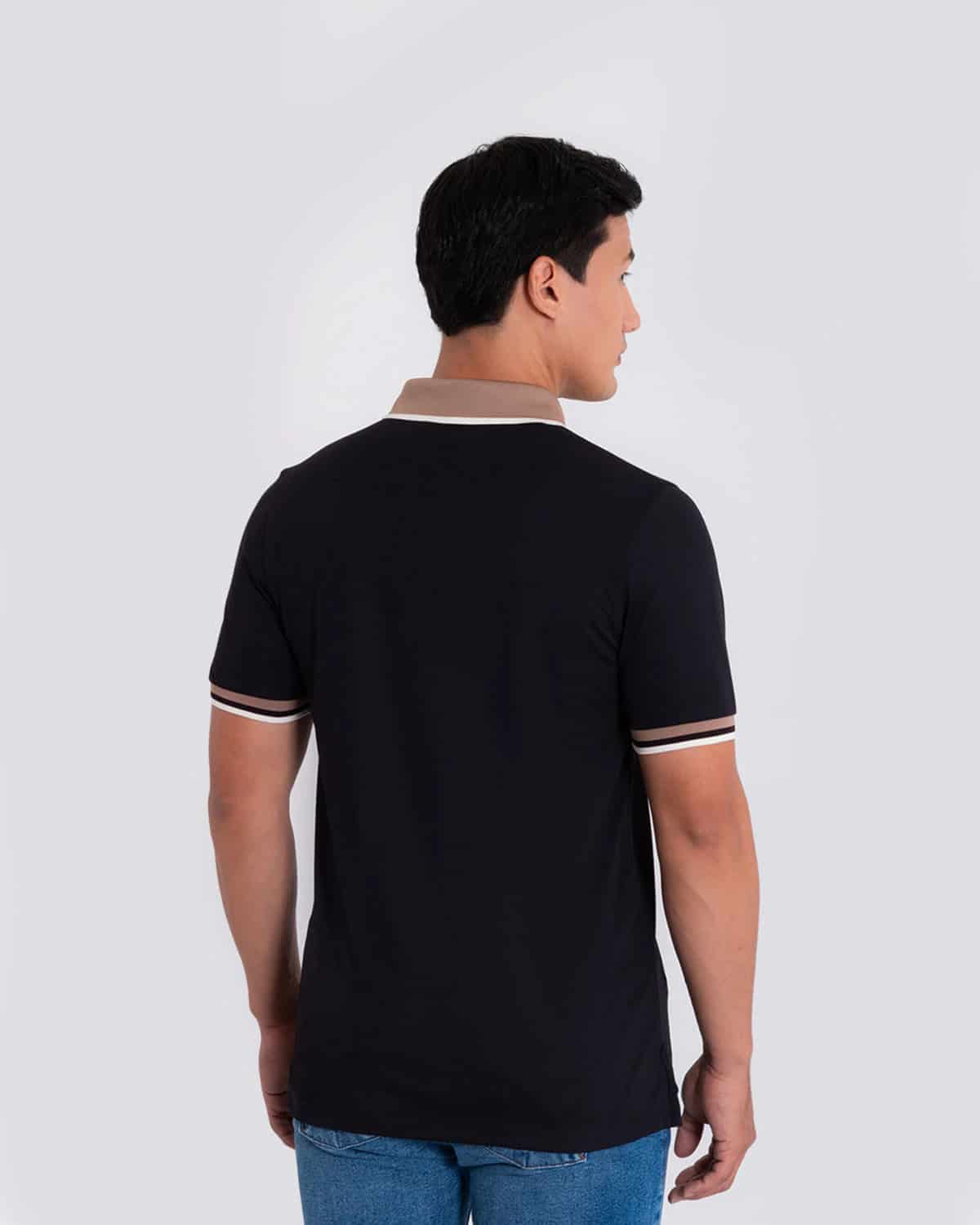 Polo slim negra para hombre - miniatura 3