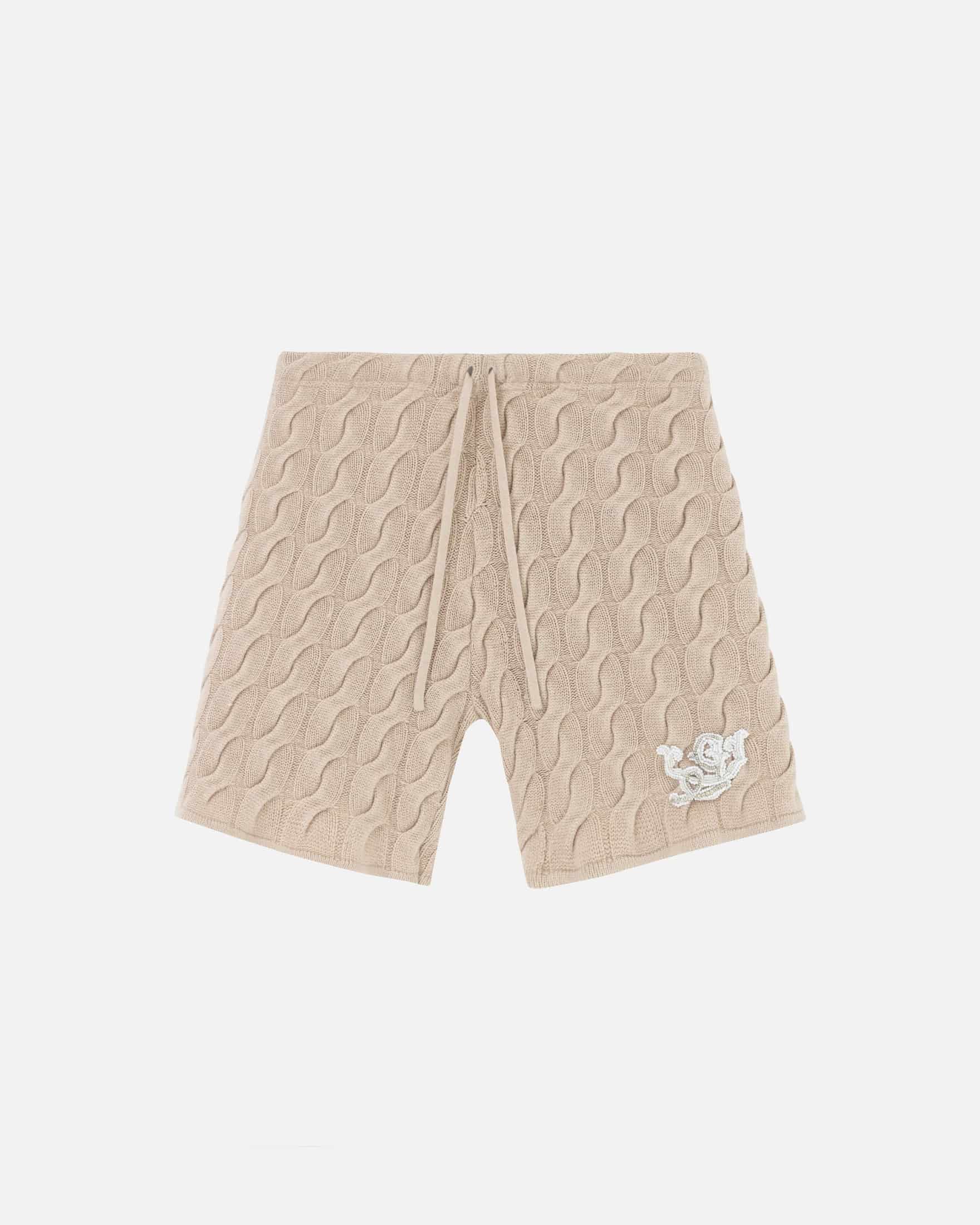The Path Monogram Cable Knit Short Cream - miniatura 1