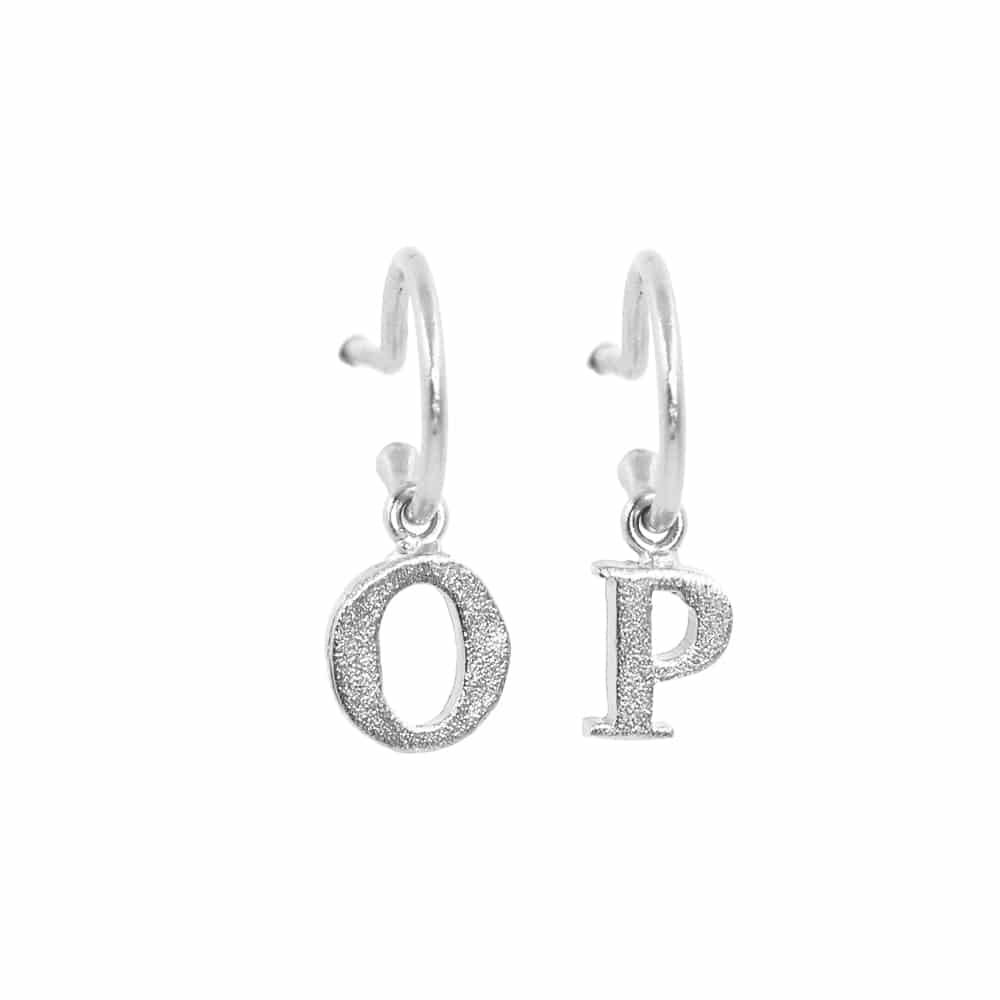 PreOrder Baby Hoops 9mm Letra Plata - miniatura 10