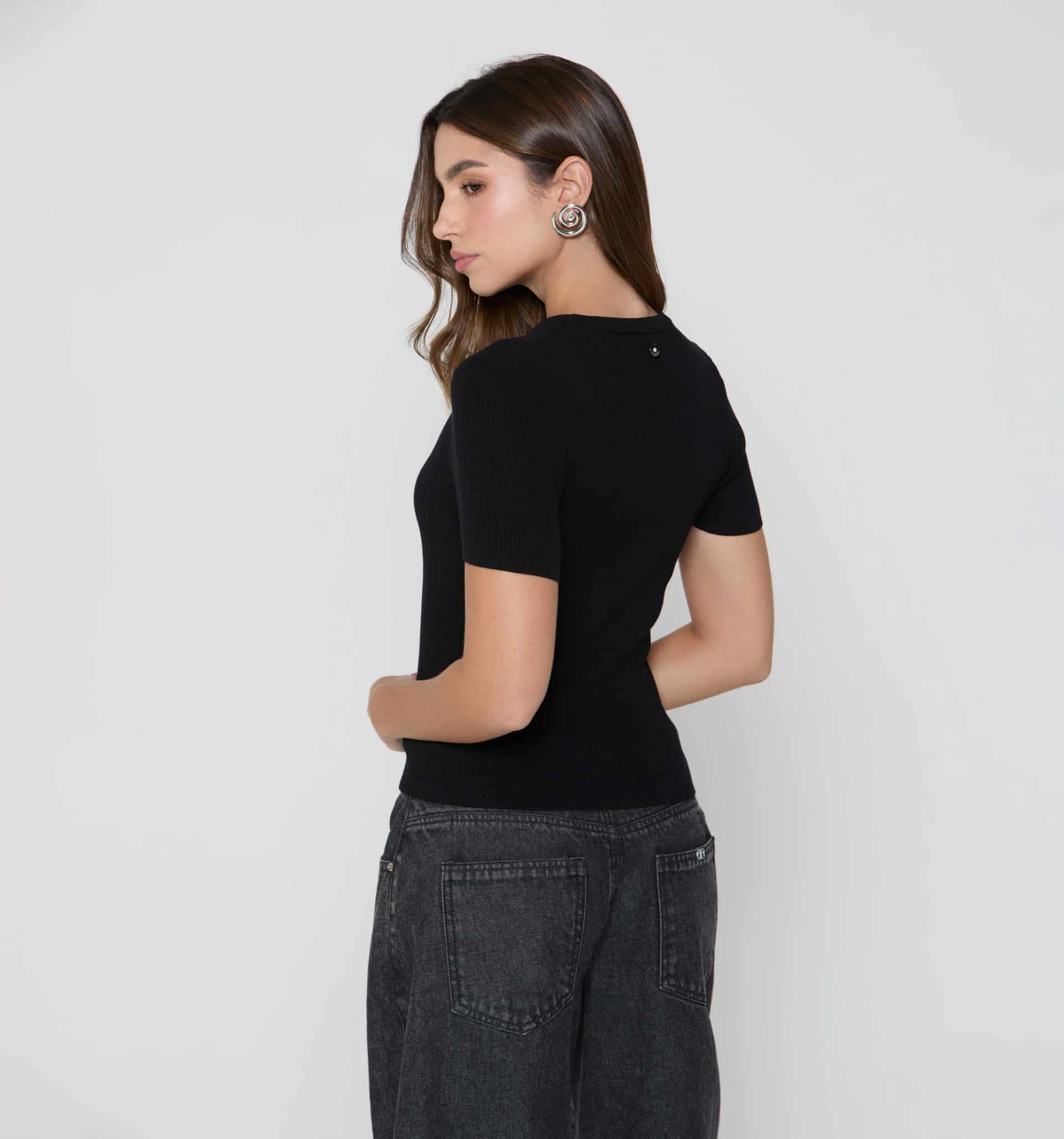 Blusa manga corta tejida - miniatura 3