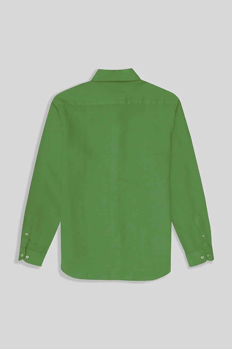 Men’s linen shirt forest green - miniatura 3