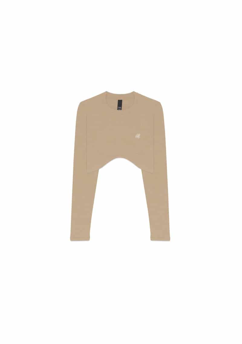 Dopamine brown Long sleeve crop top - miniatura 1