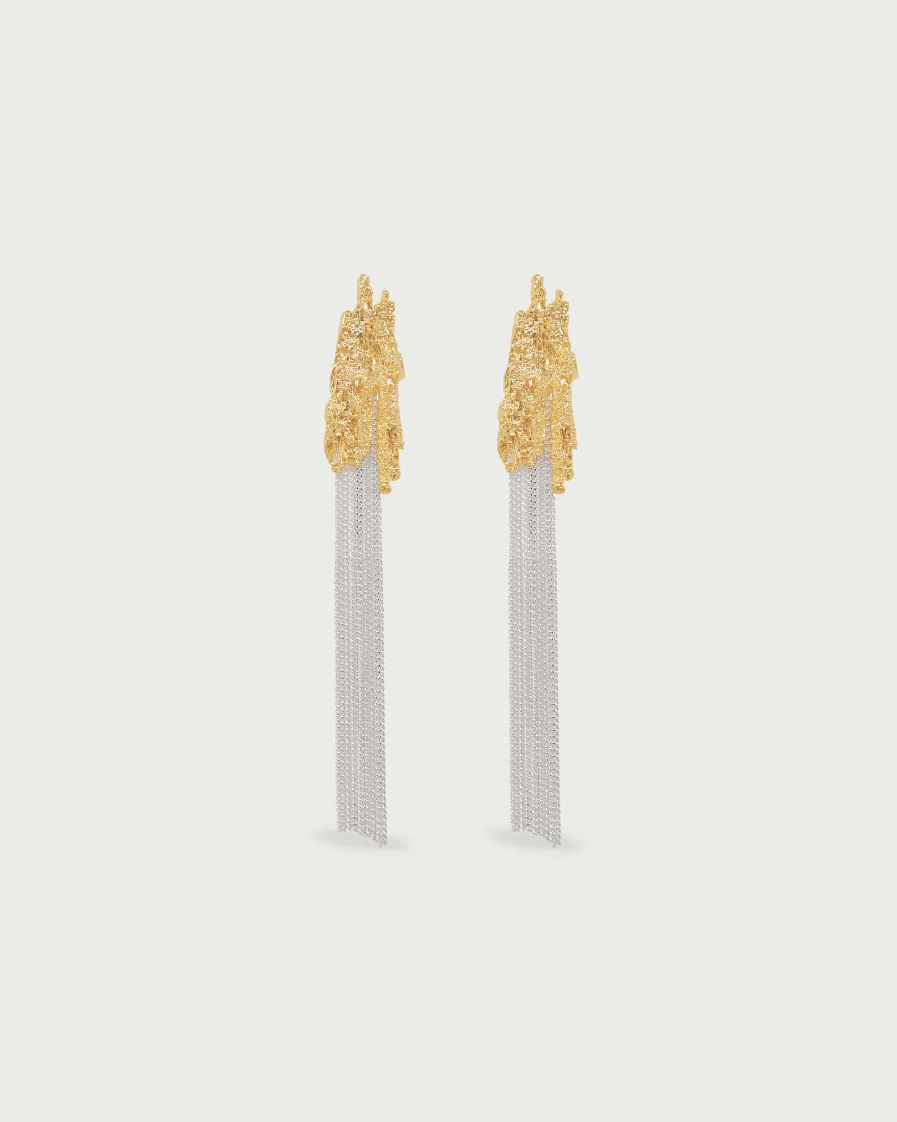 Aretes Largos Martillado - miniatura 2