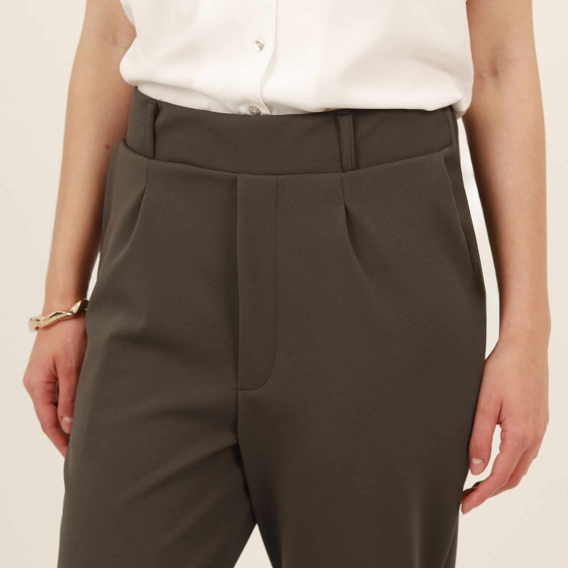 Pantalón bota recta guardapolvo con elastico en cintura - miniatura 10
