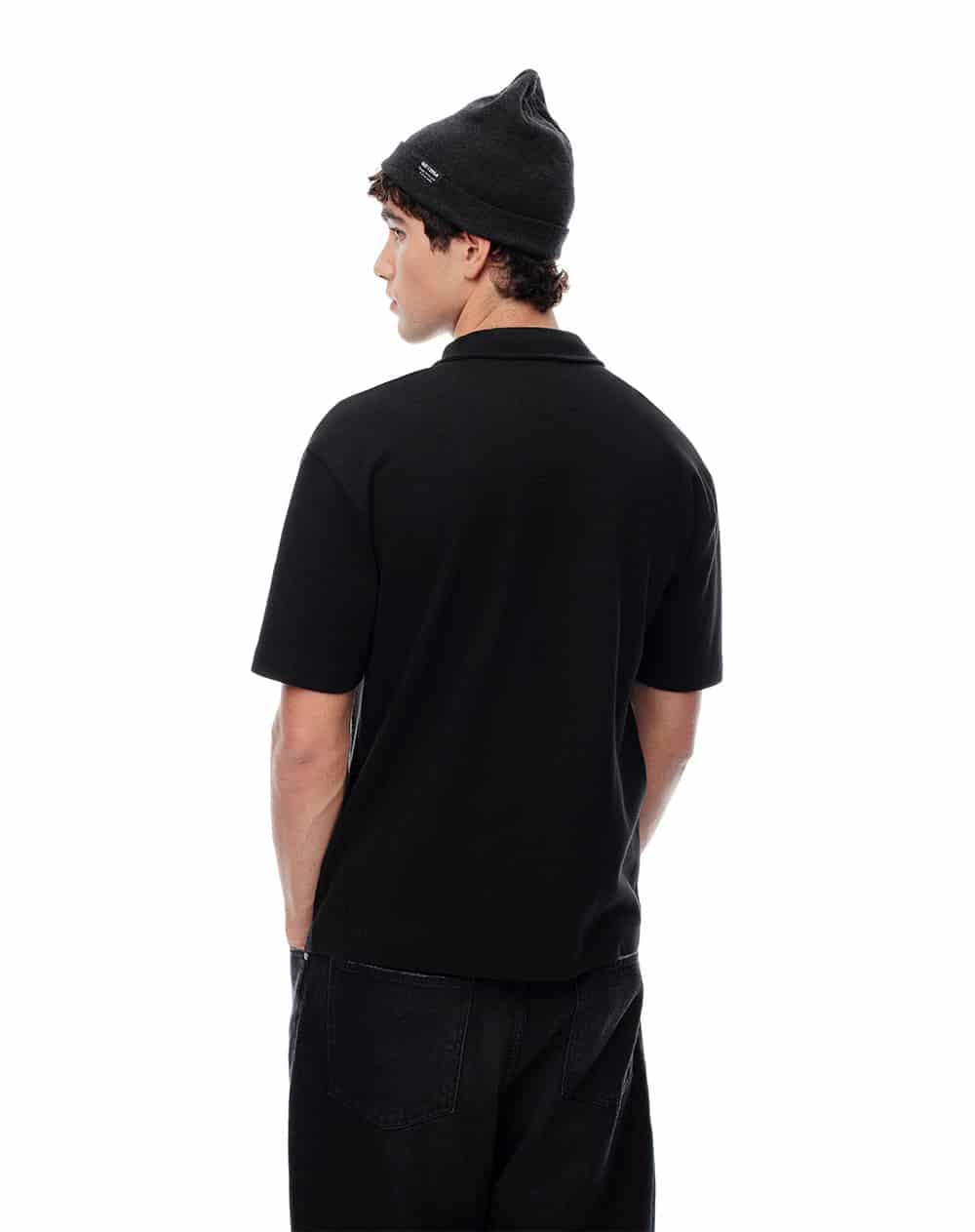 Polo regular algodón negra hombre - miniatura 3