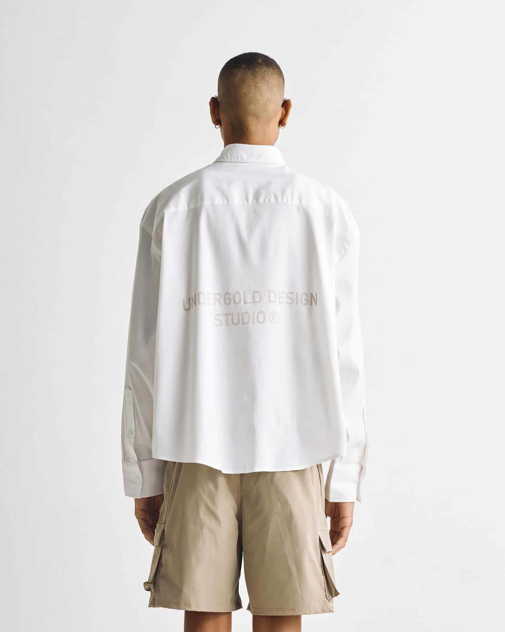 Basics Undergold Design Studio Long Sleeve Boxy Shirt Bone - miniatura 15