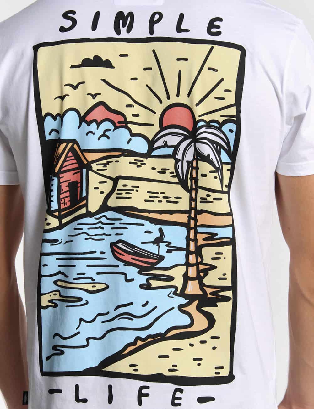 Camiseta regular fit  Simple life blanca - miniatura 2