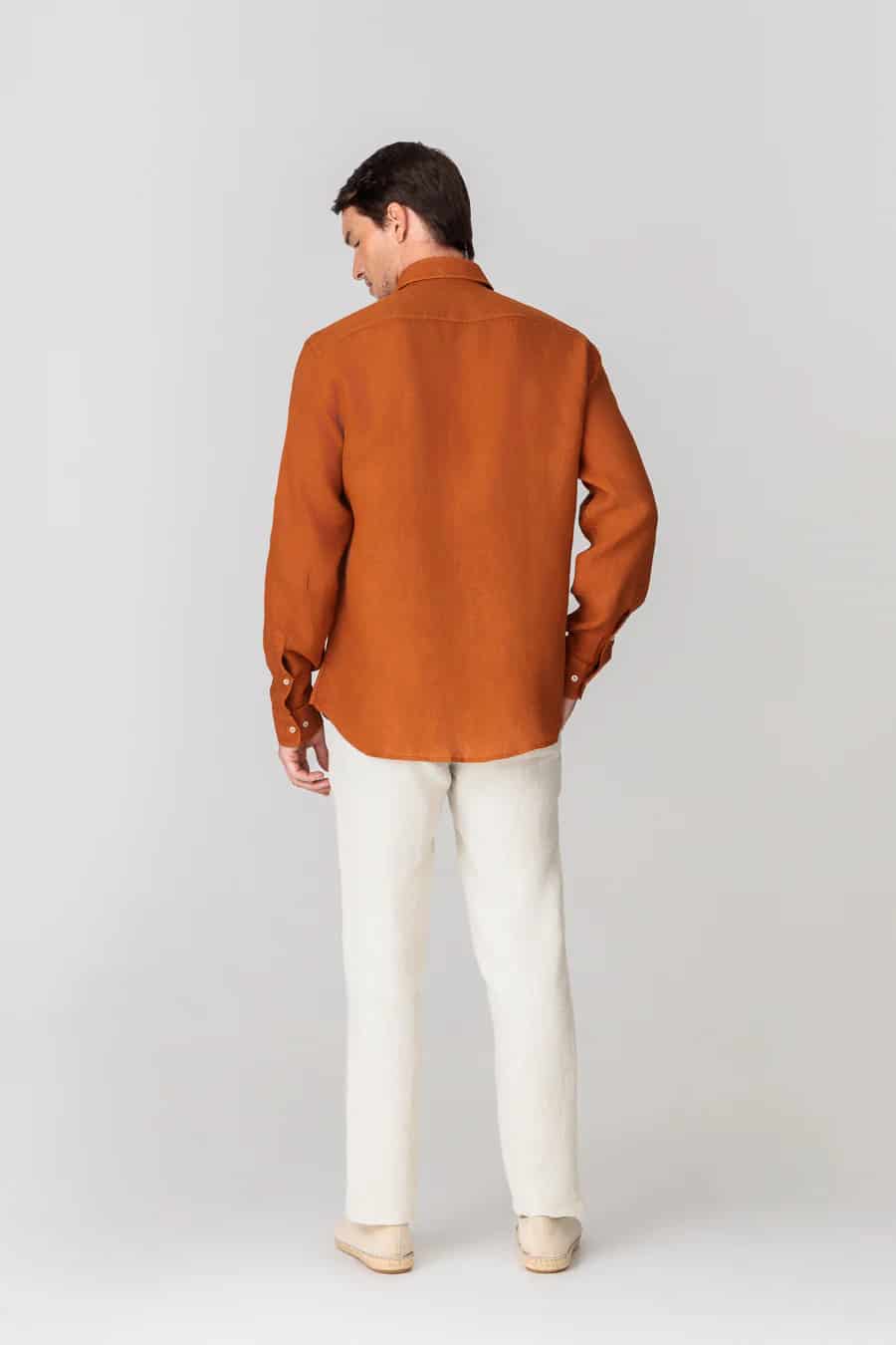 men’s linen shirt honey basic - miniatura 3