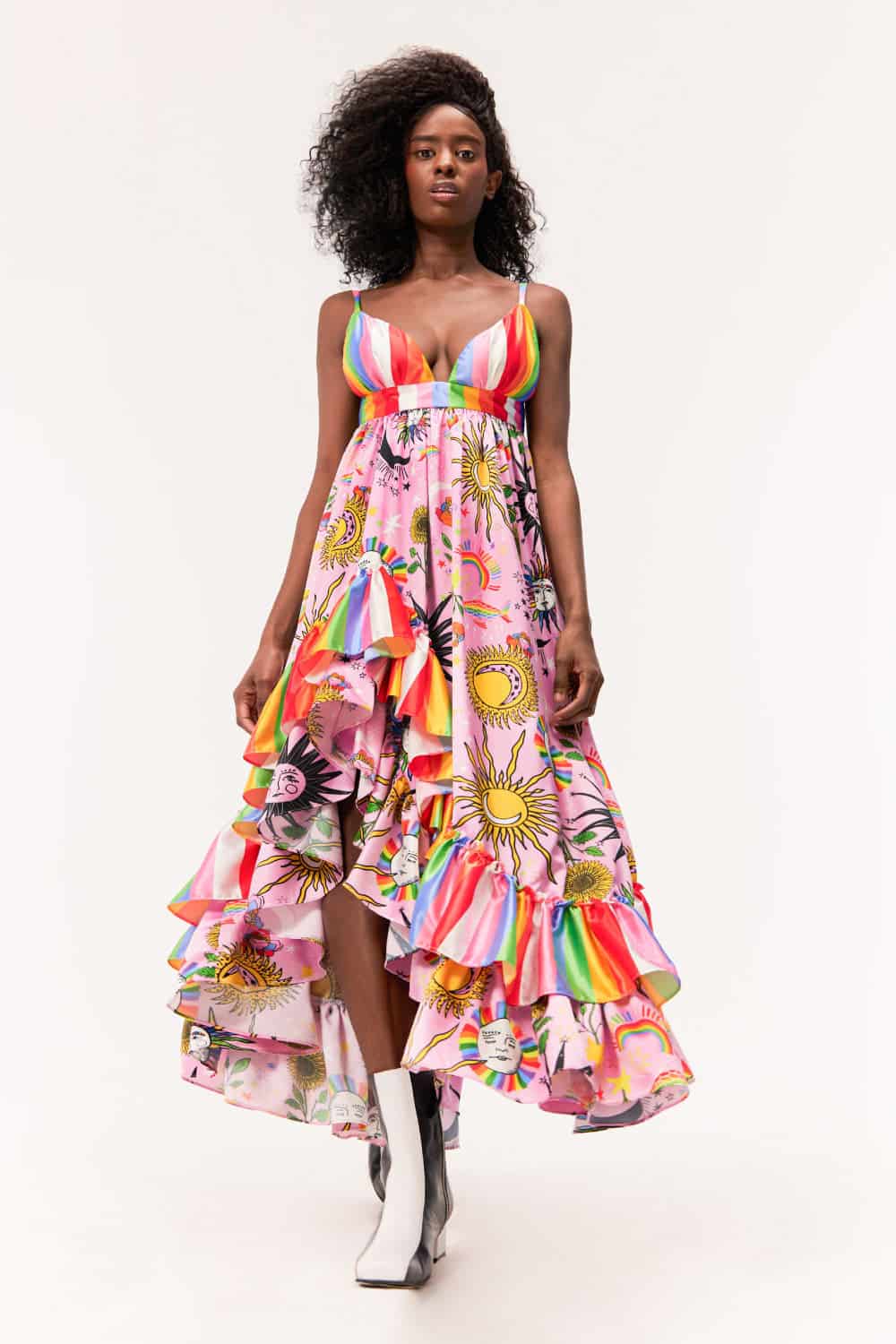 Vestido Merengue / Estampado Madre Luna, Padre Sol Negro - miniatura 2