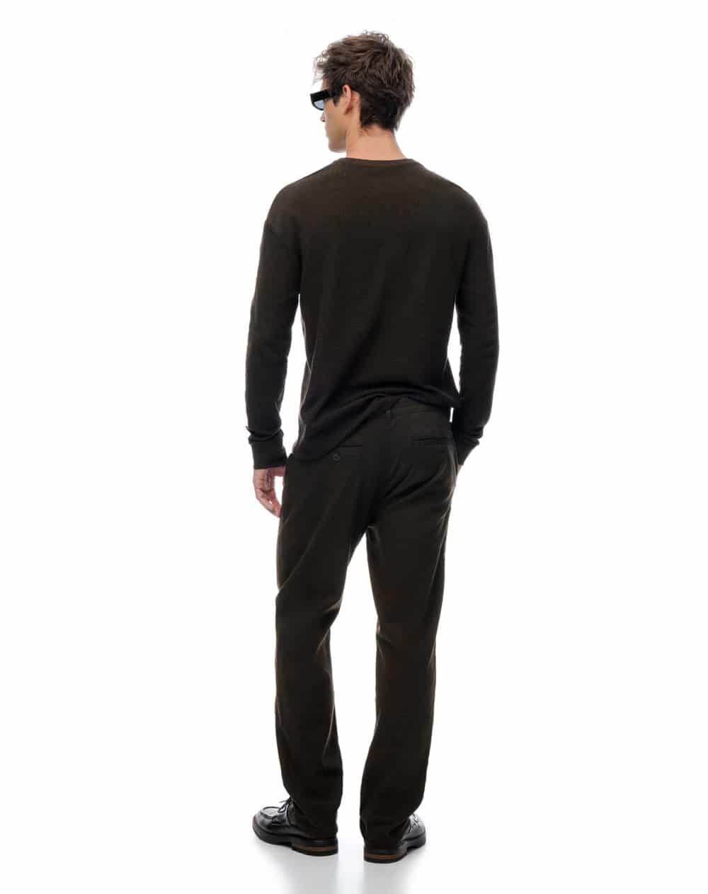Pantalón slim tiro medio café hombre - miniatura 4