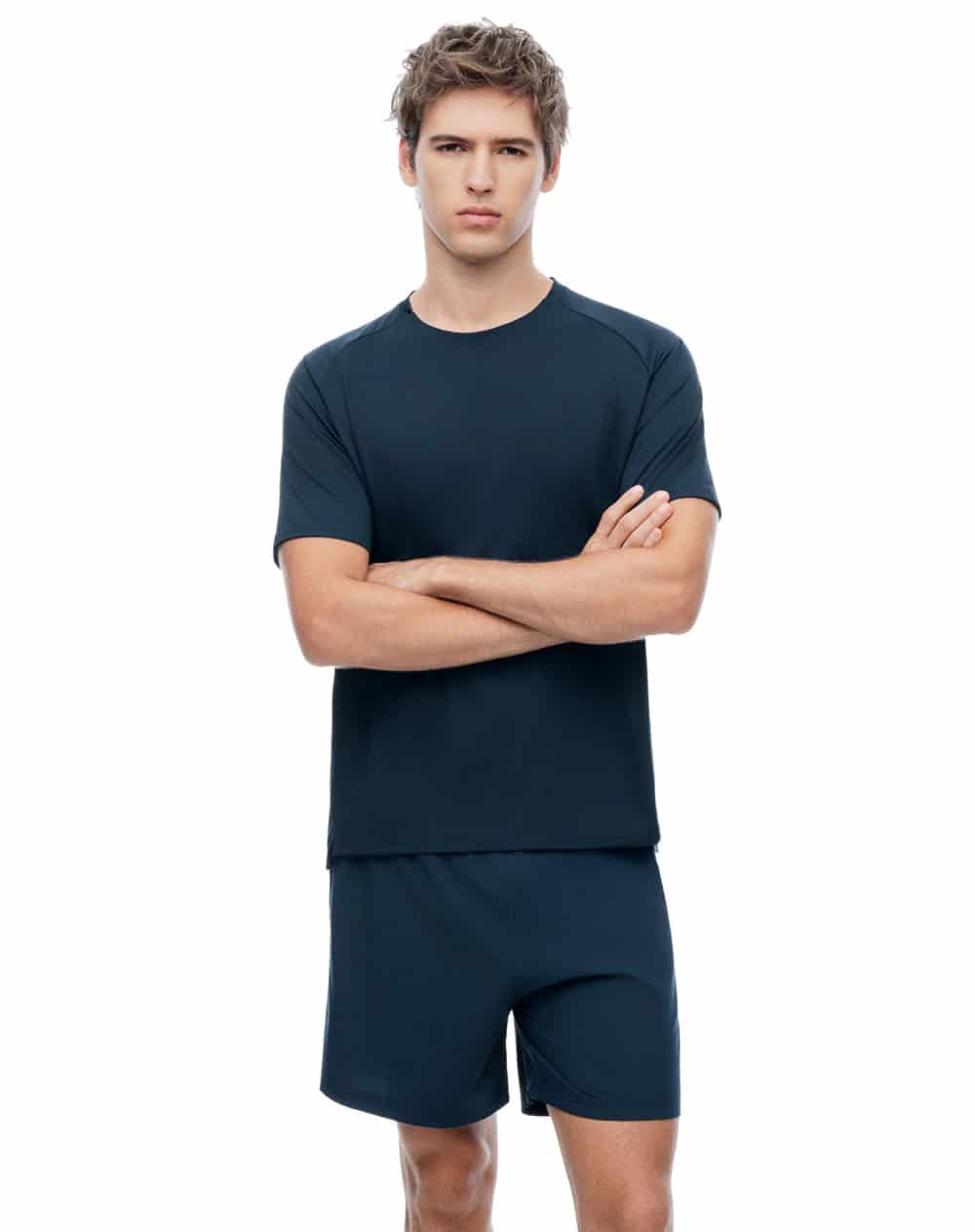 Camiseta deportiva control humedad azul hombre - miniatura 1