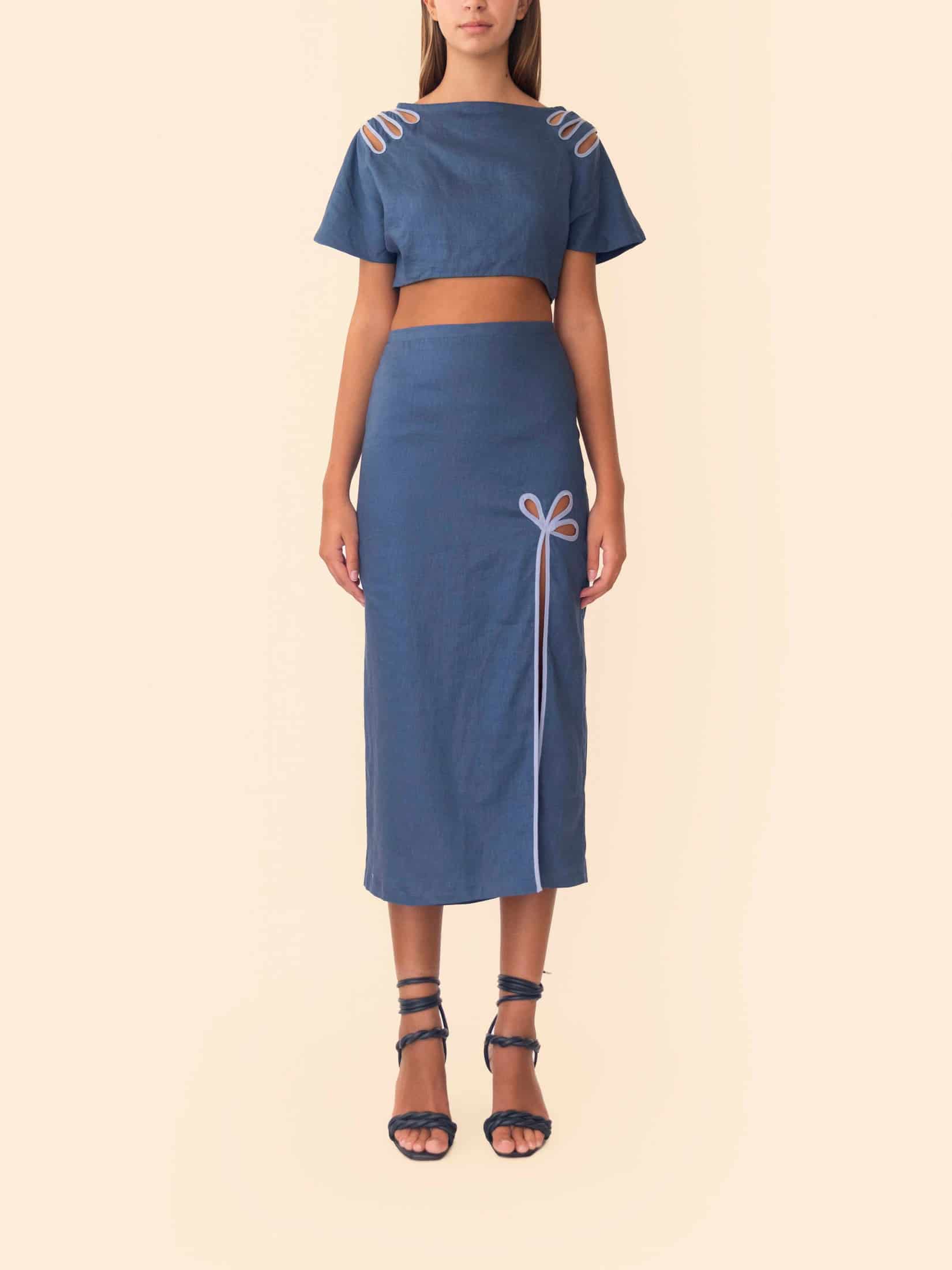 AYLA SKIRT NAUTIC BLUE - miniatura 3