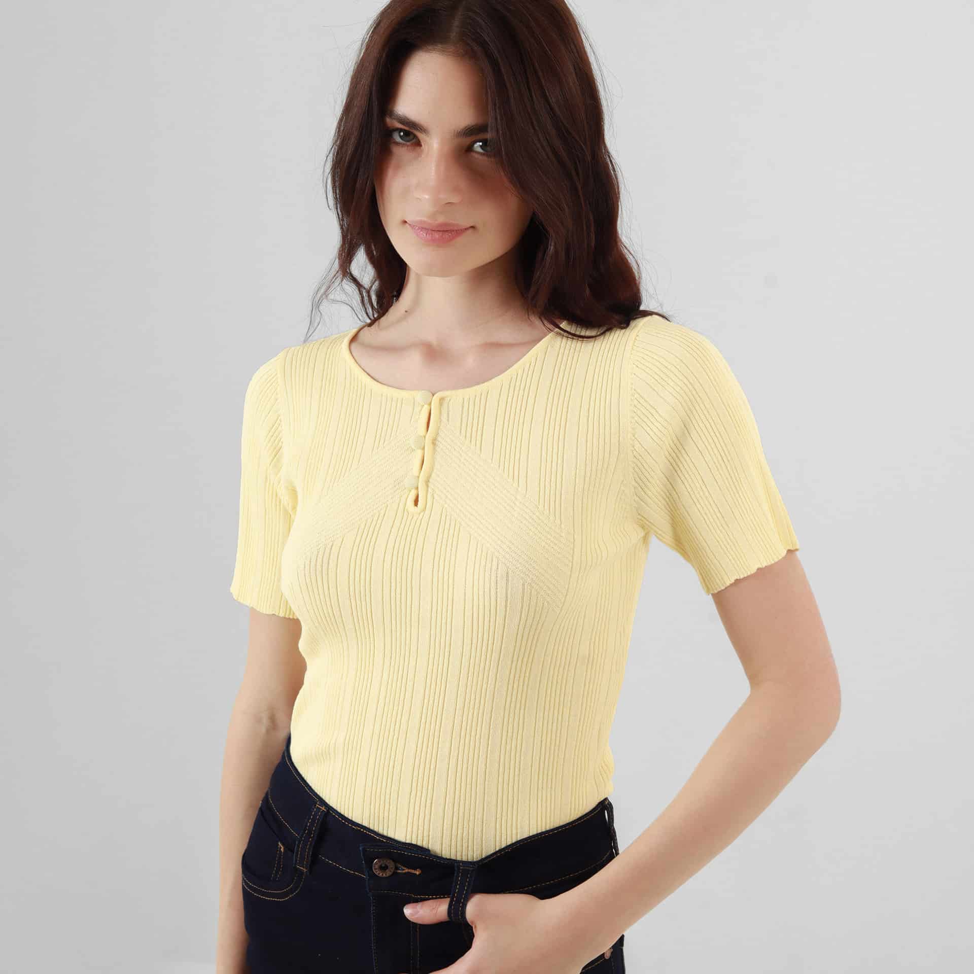 Sweater básico cuello redondo manga corta - miniatura 1