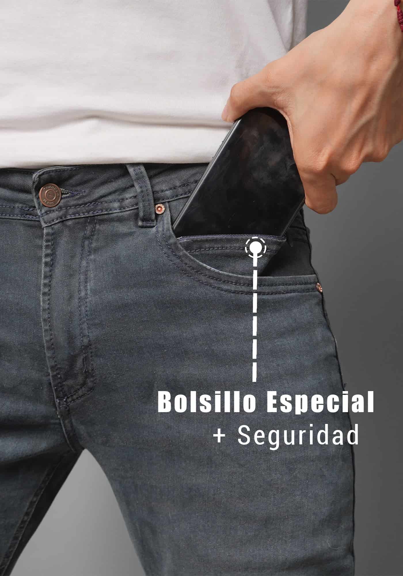 Jean para Hombre en Tono Azul Dirty Pardo marca Thunder - miniatura 3