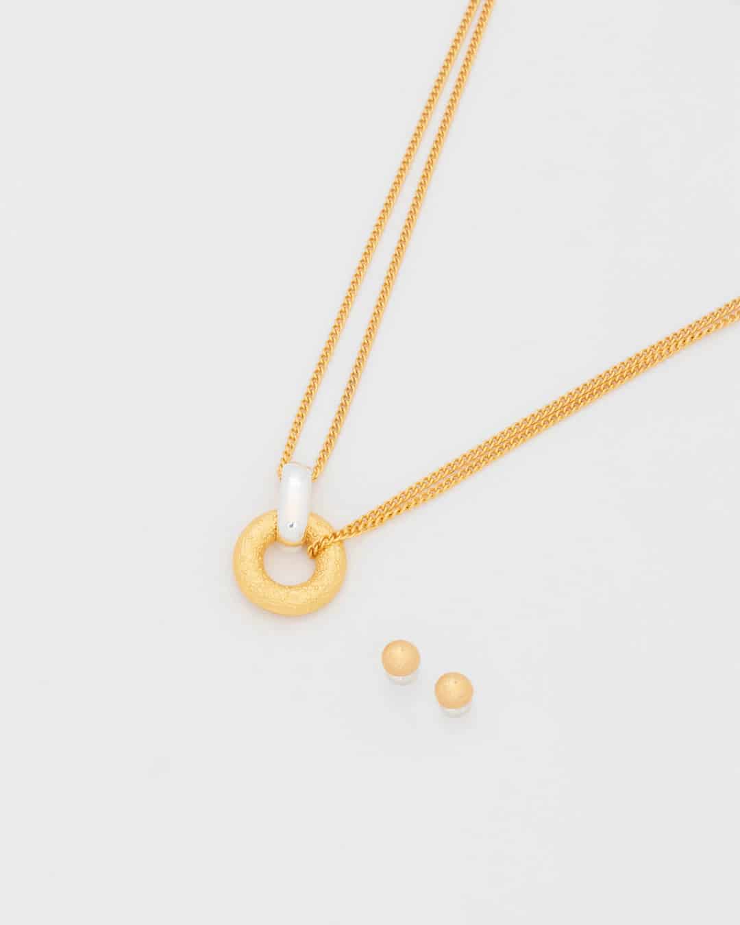Collar Dona Bicolor + Aretes - miniatura 1