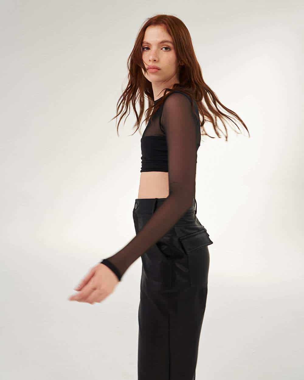 BLACK MESH TOP - miniatura 6