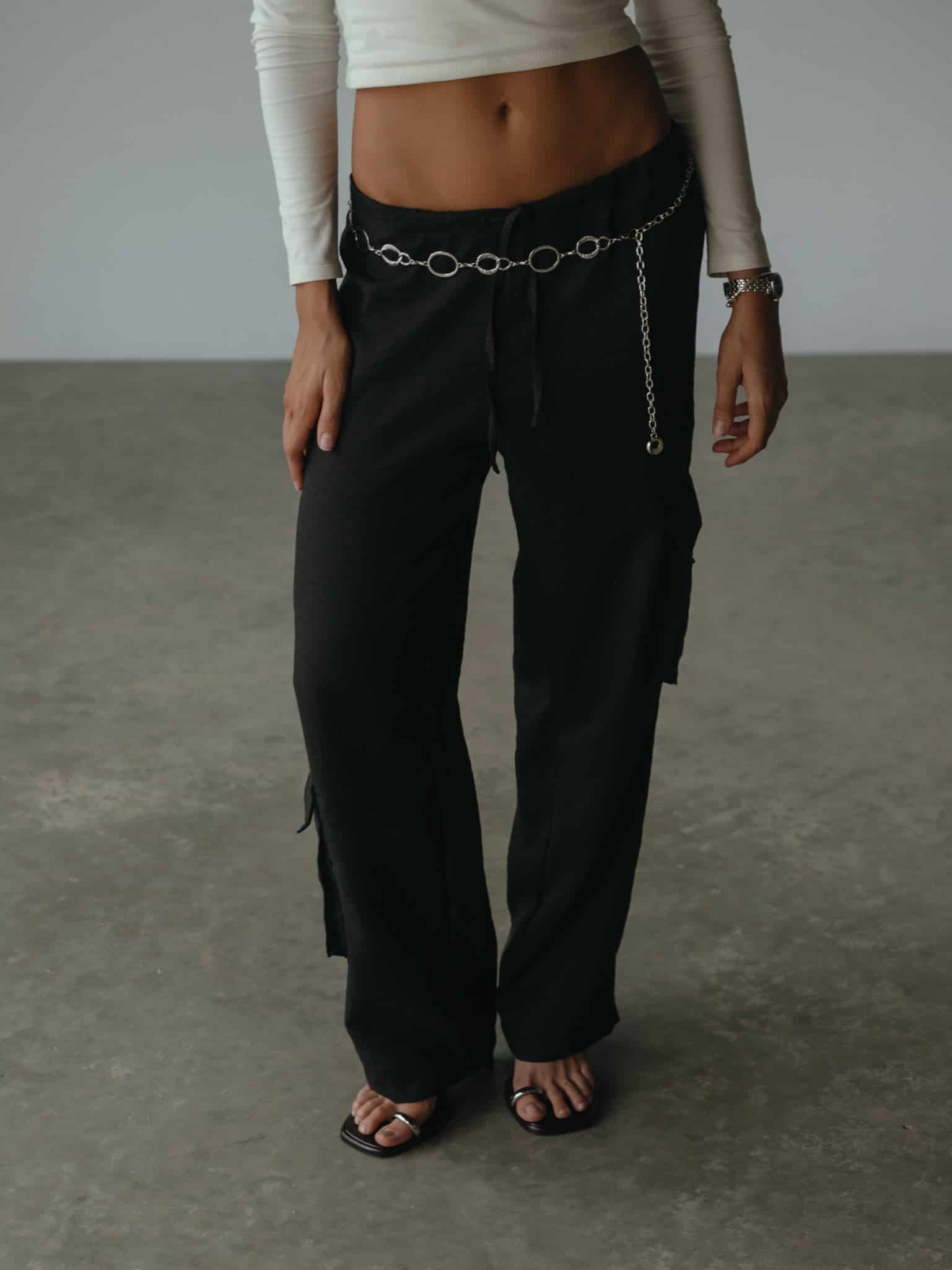 LIGHT CARGO PANT - BLACK - miniatura 1