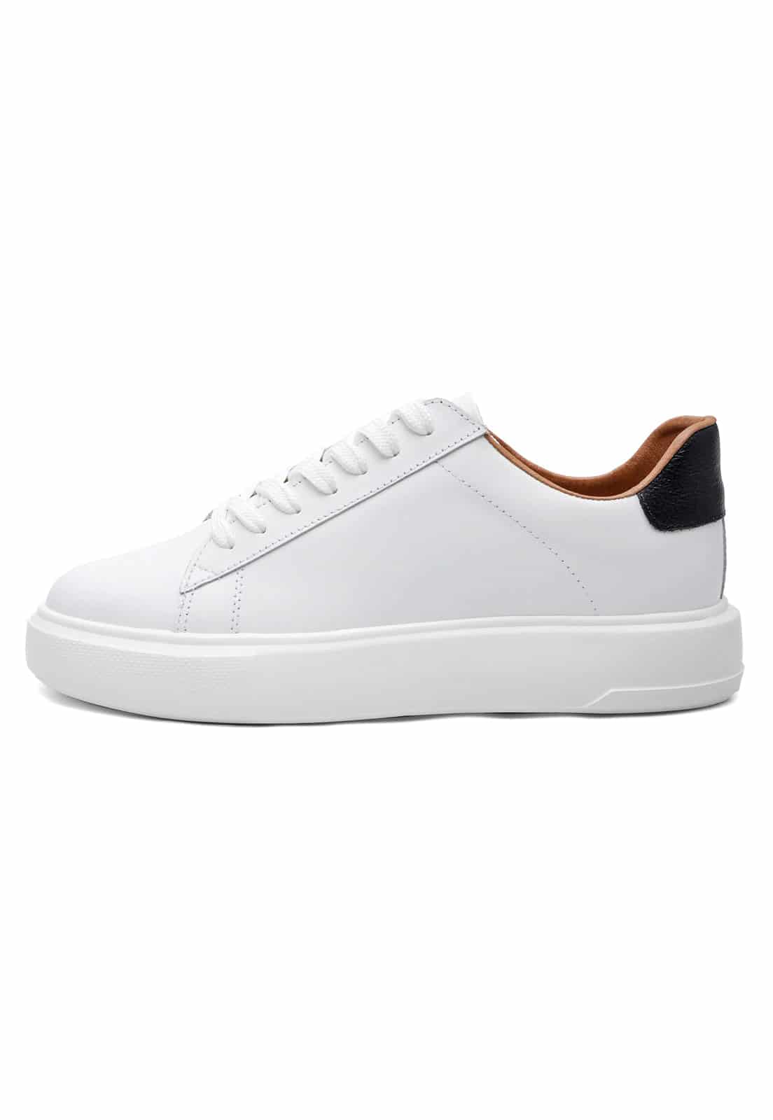 Tenis blancos talon azul detalle azul - miniatura 2