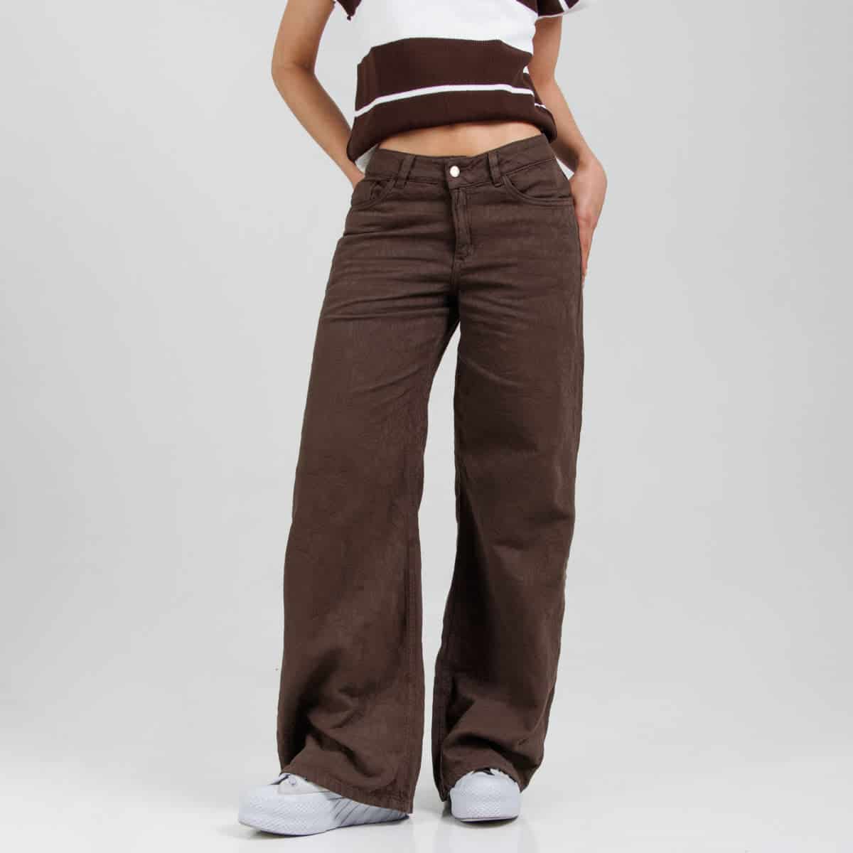 Jean Wide Leg Cafe Ax-3103 Rigido - miniatura 5