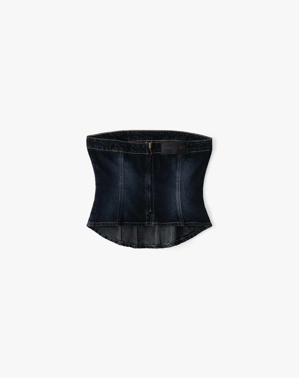 Top strapless denim índigo oscuro mujer GEF | MORAT - miniatura 8