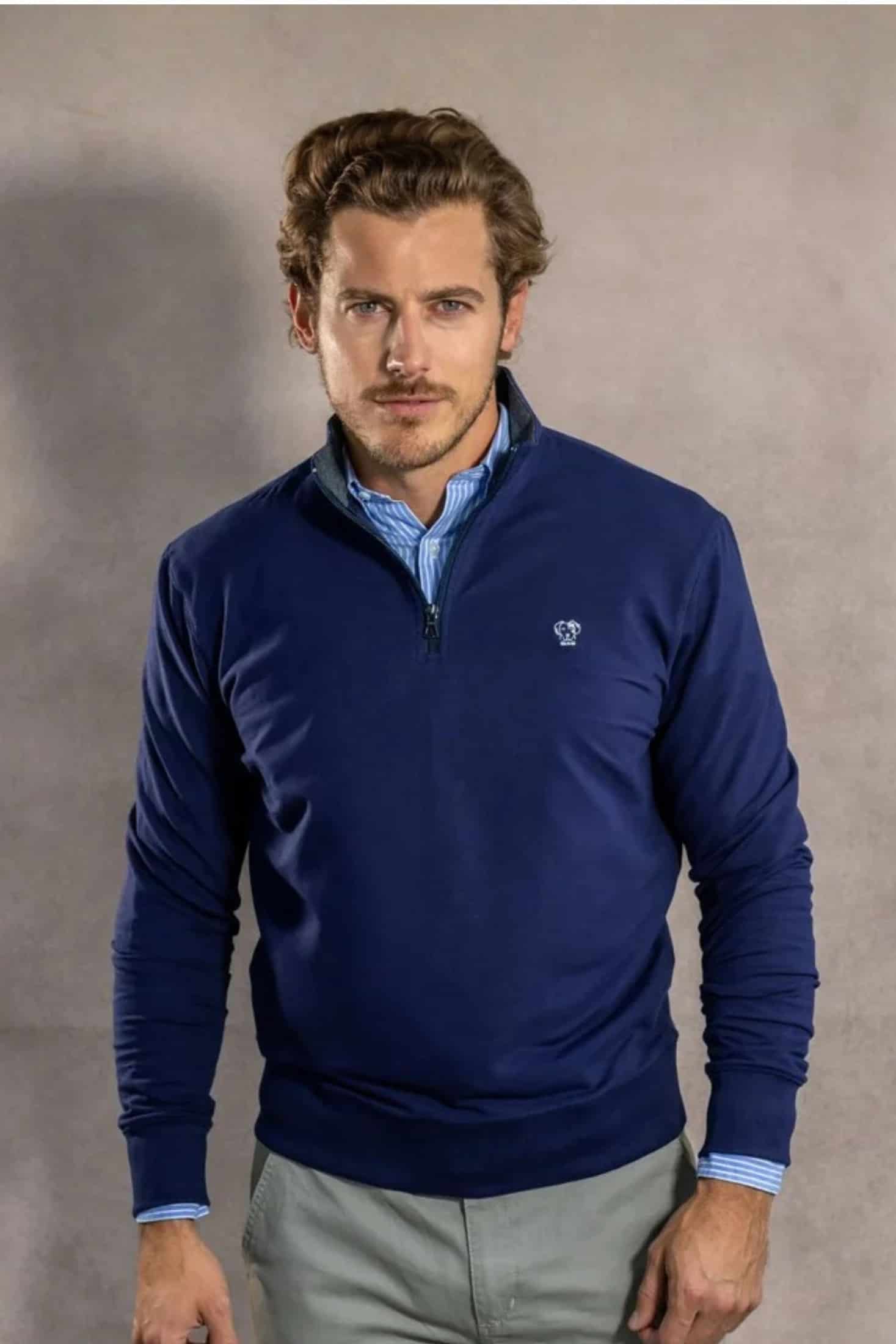 Halfzip Viana Antimanchas Azul Navy - miniatura 1